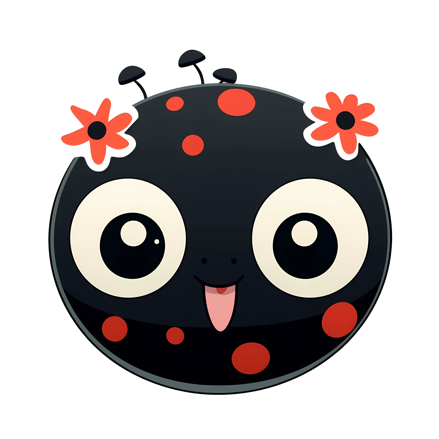 Kawaii ladybug sticker isolated on transparent background #25464