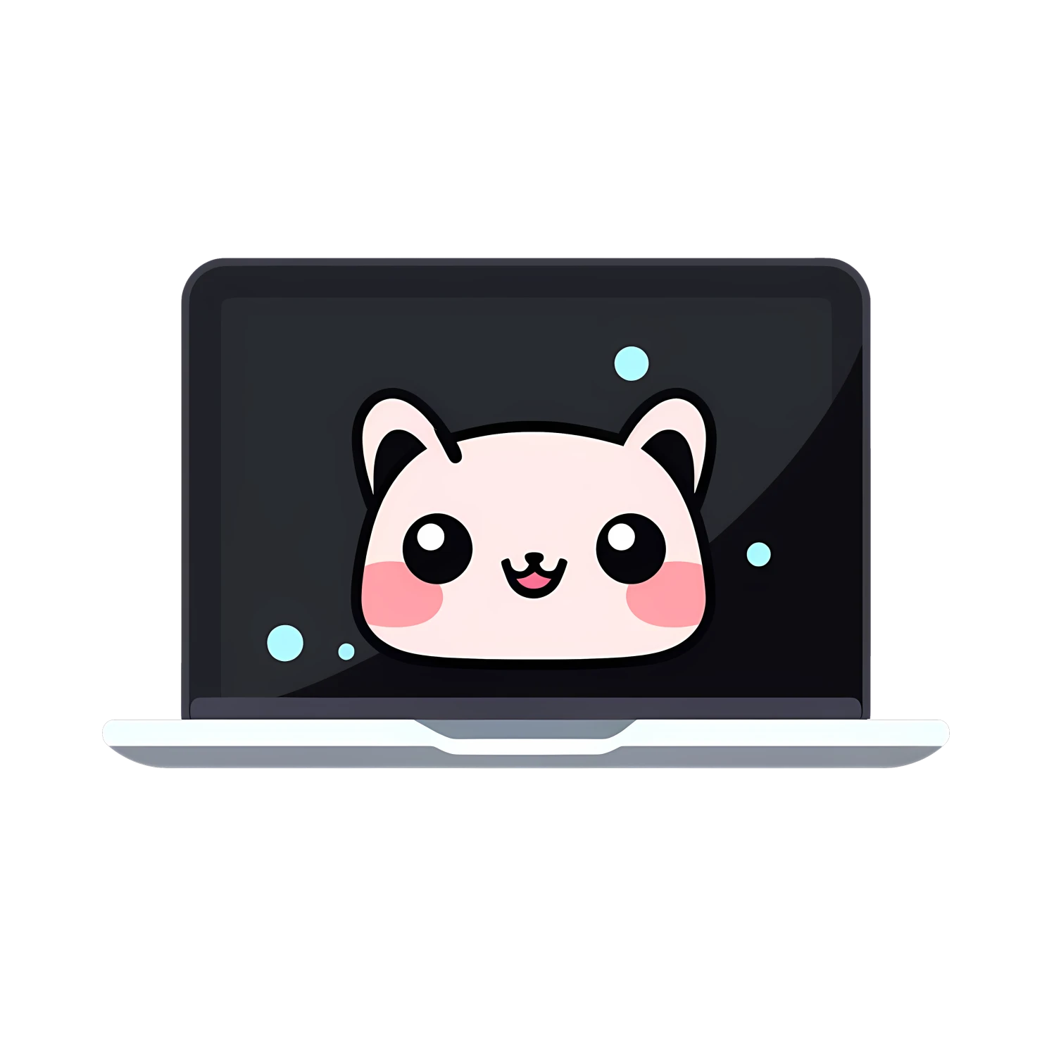 Kawaii laptop sticker isolated on transparent background #25467
