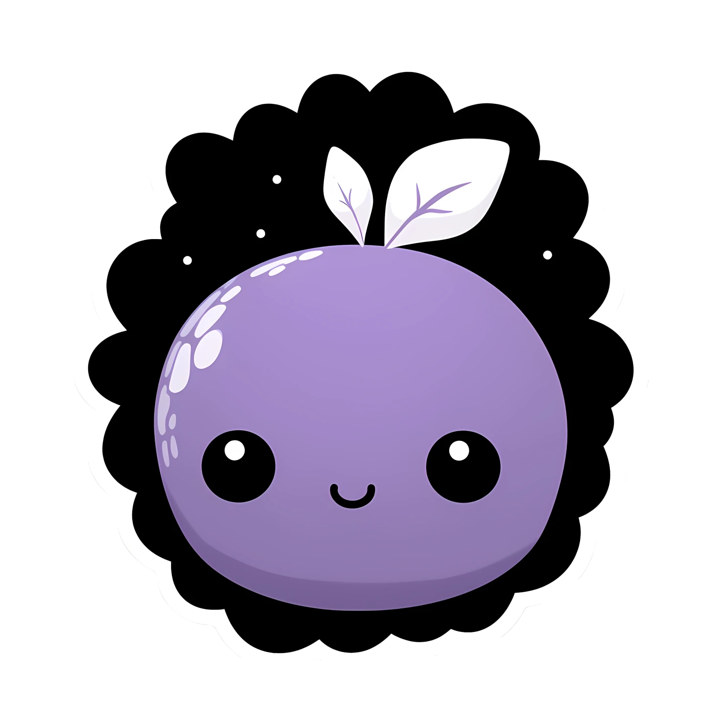 Kawaii lavender sticker isolated on transparent background #25483