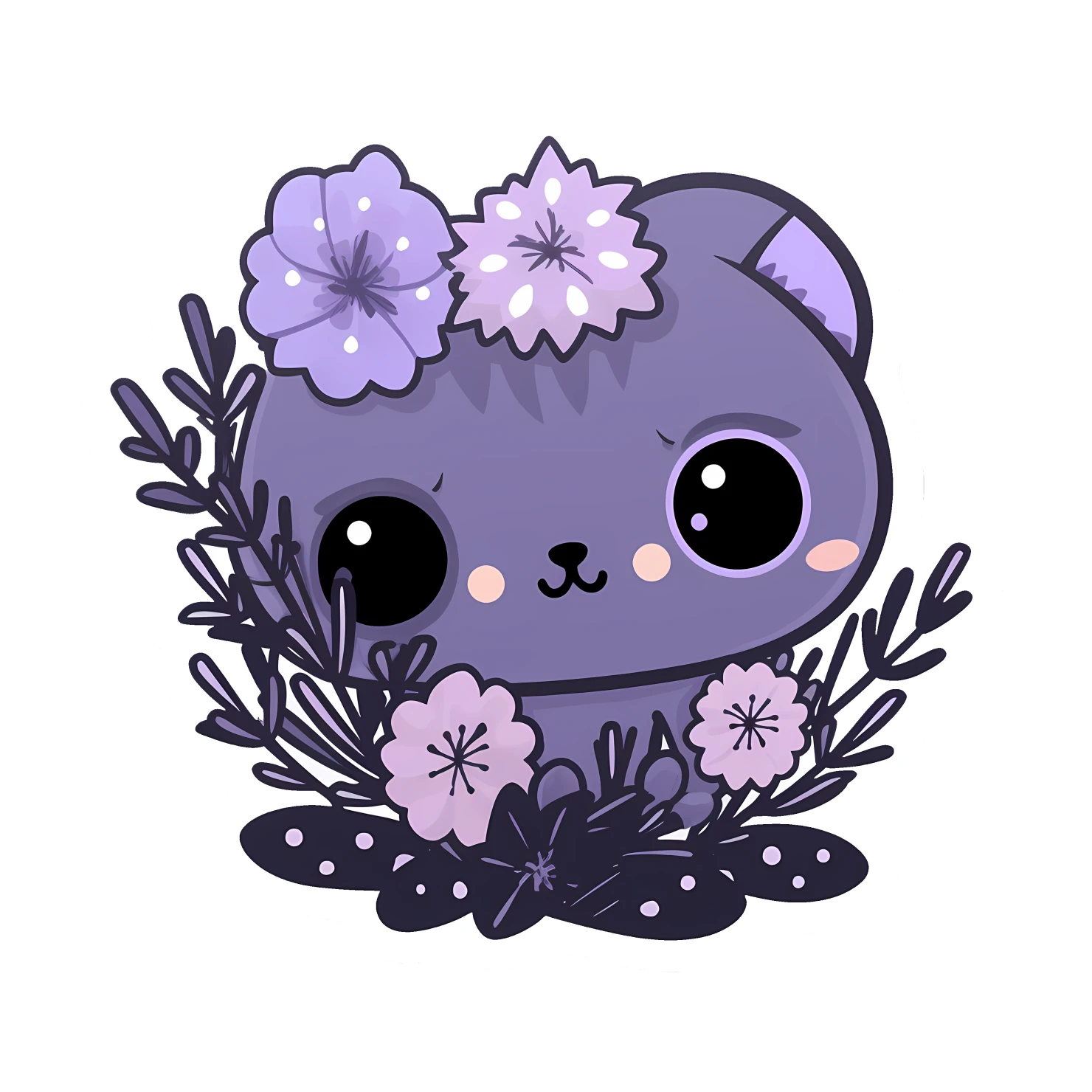 Kawaii lavender sticker isolated on transparent background #25487