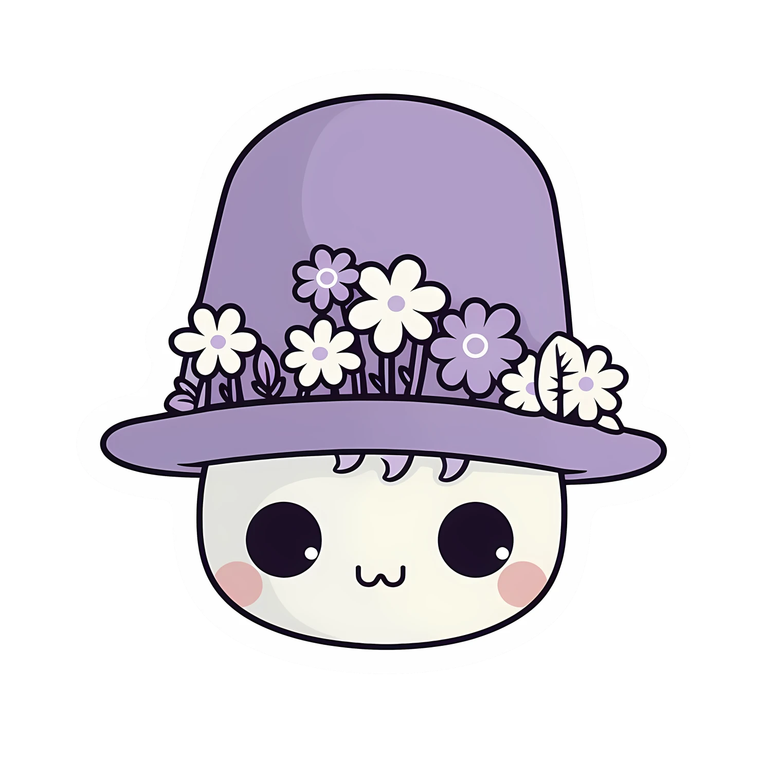 Kawaii lavender sticker isolated on transparent background #25489