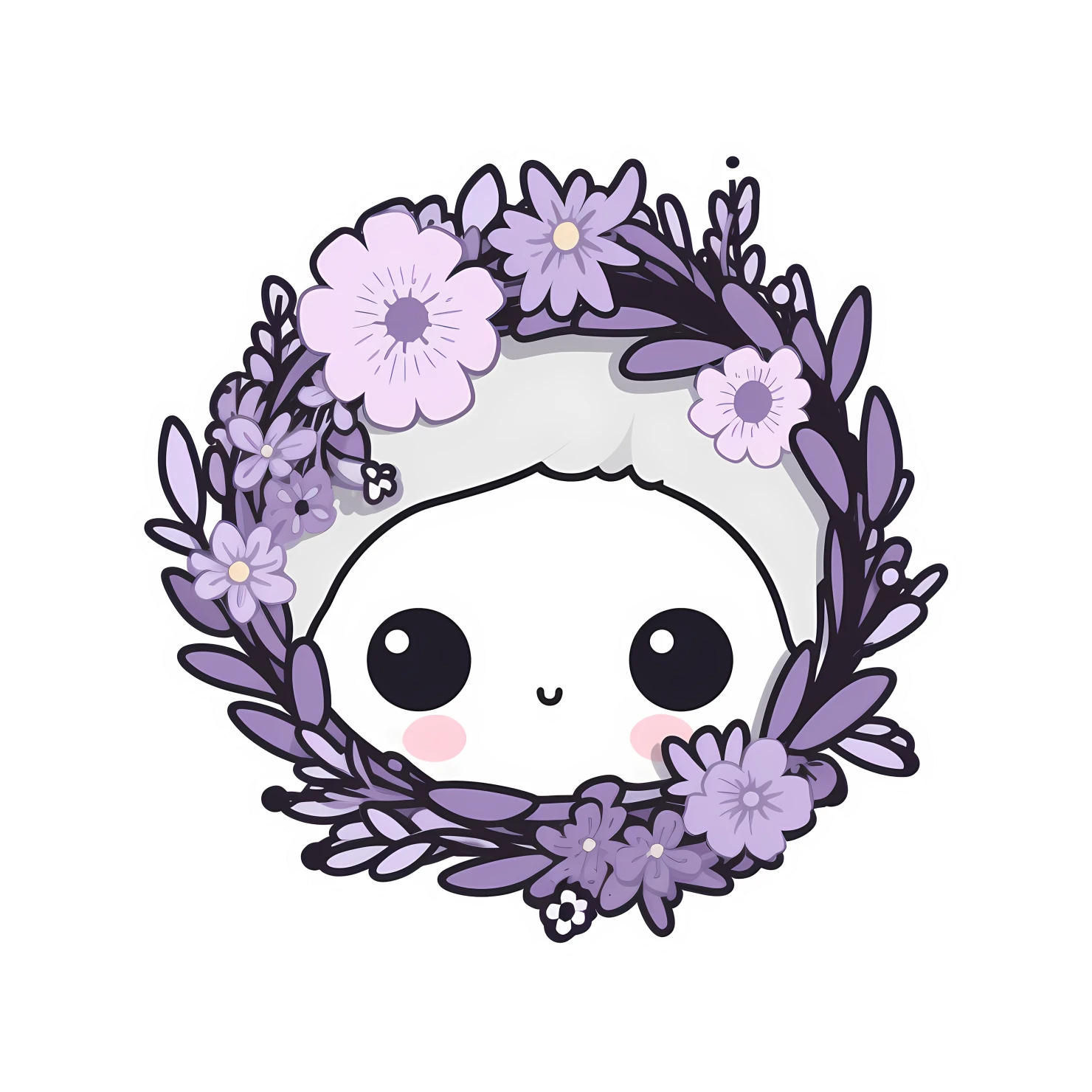 Kawaii lavender sticker isolated on transparent background #25490