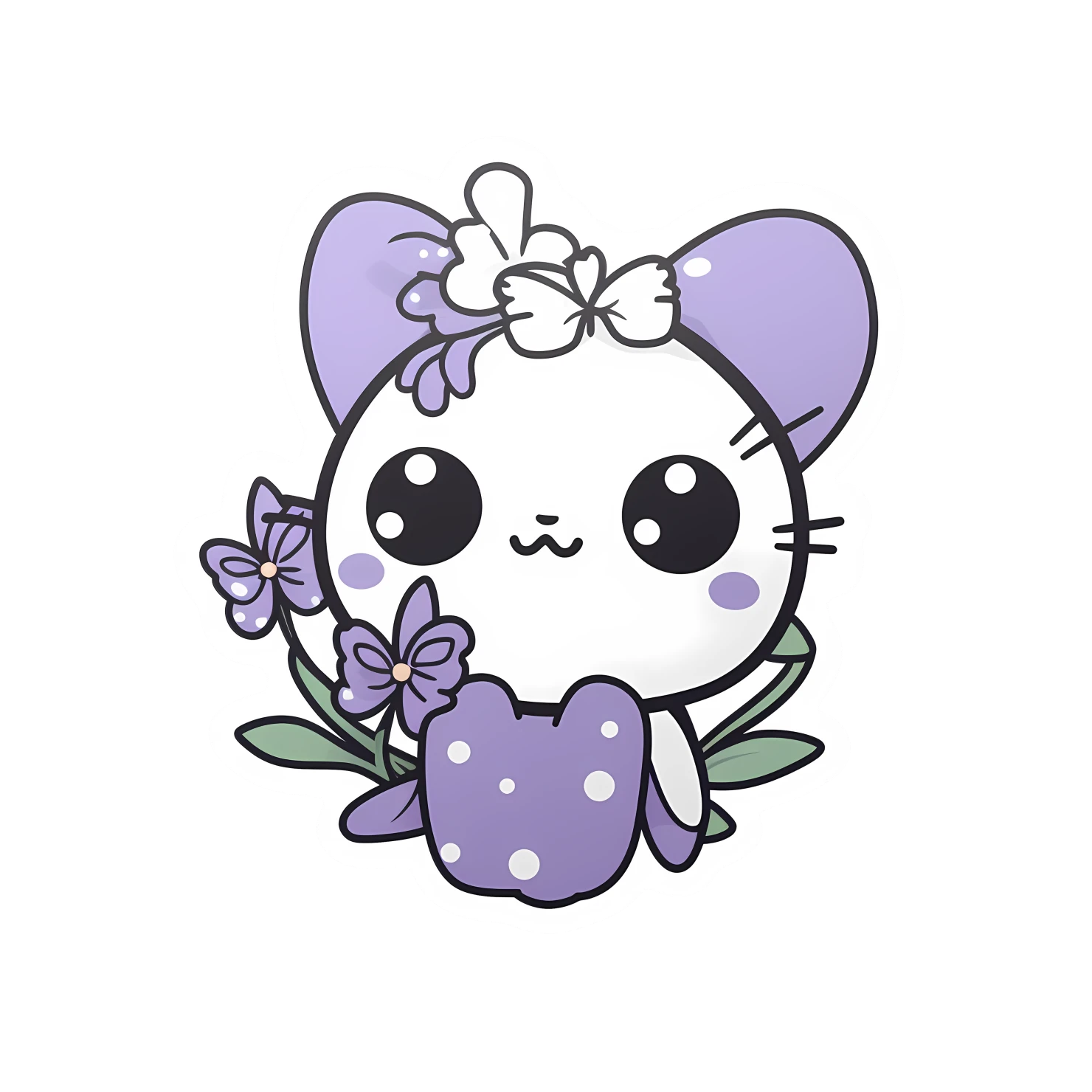 Kawaii lavender sticker isolated on transparent background #25491