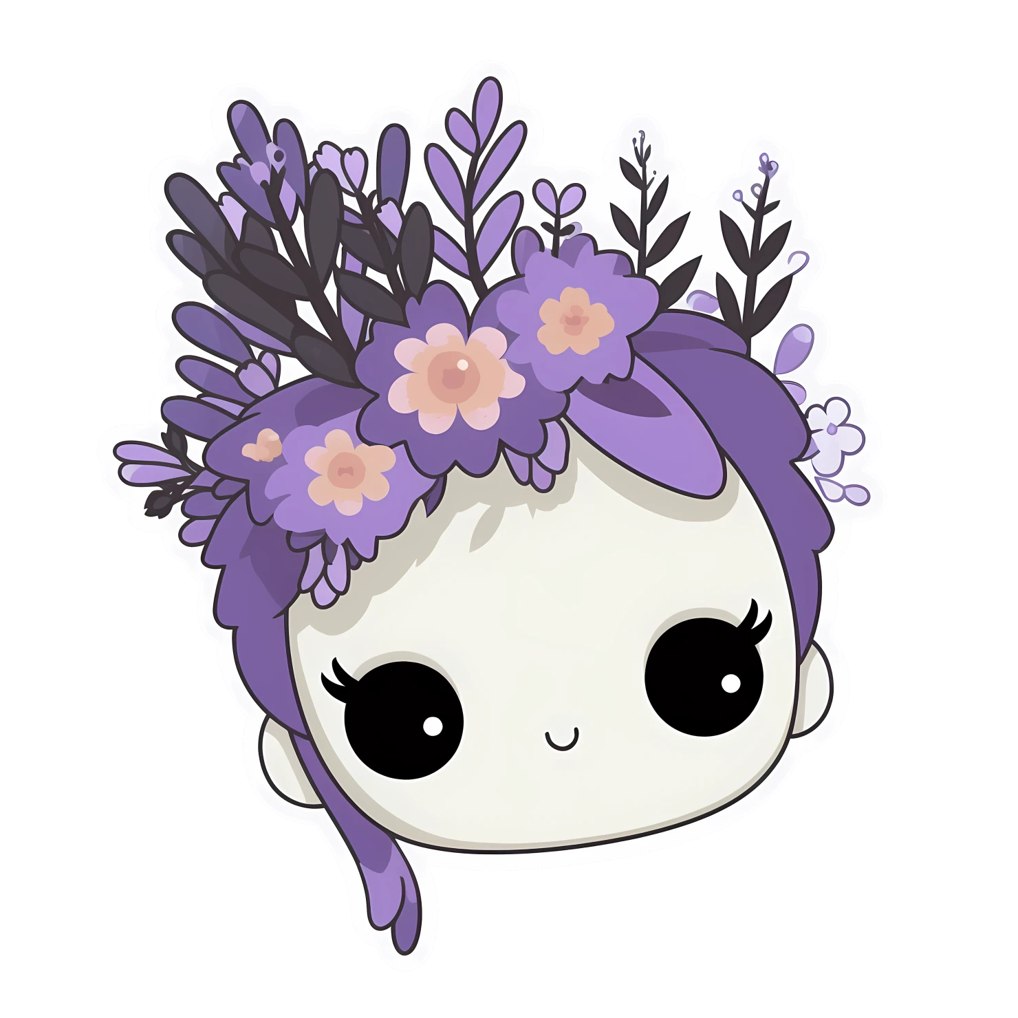 Kawaii lavender sticker isolated on transparent background #25494
