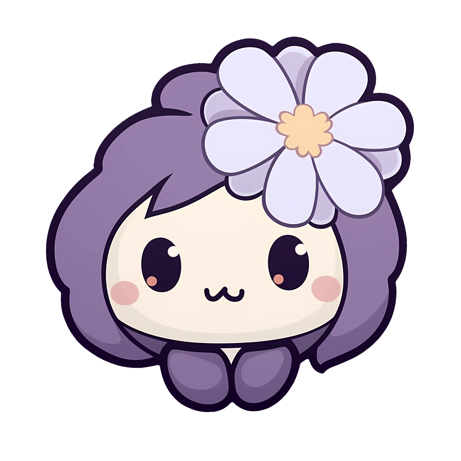 Kawaii lavender sticker isolated on transparent background #25497