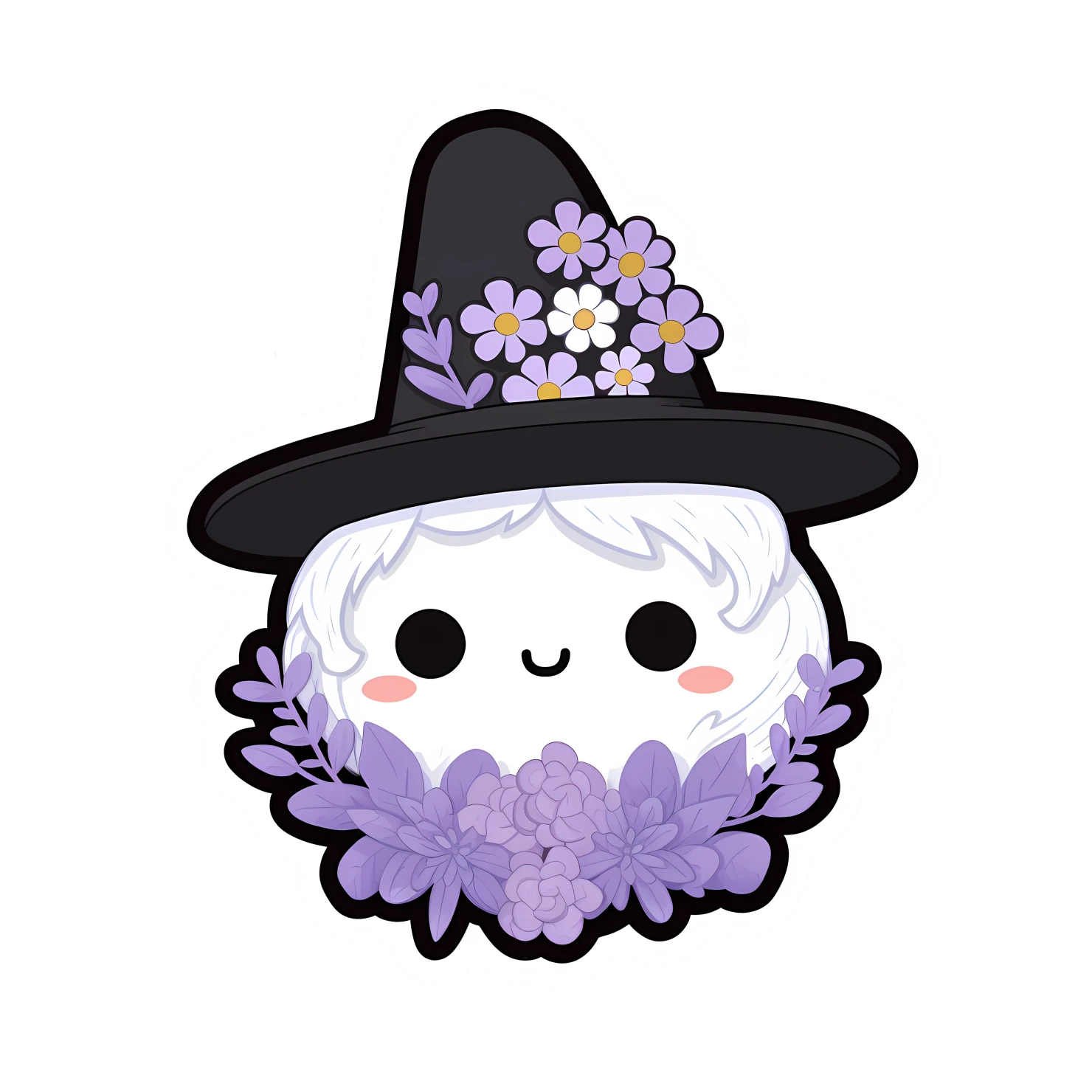 Kawaii lavender sticker isolated on transparent background #25499