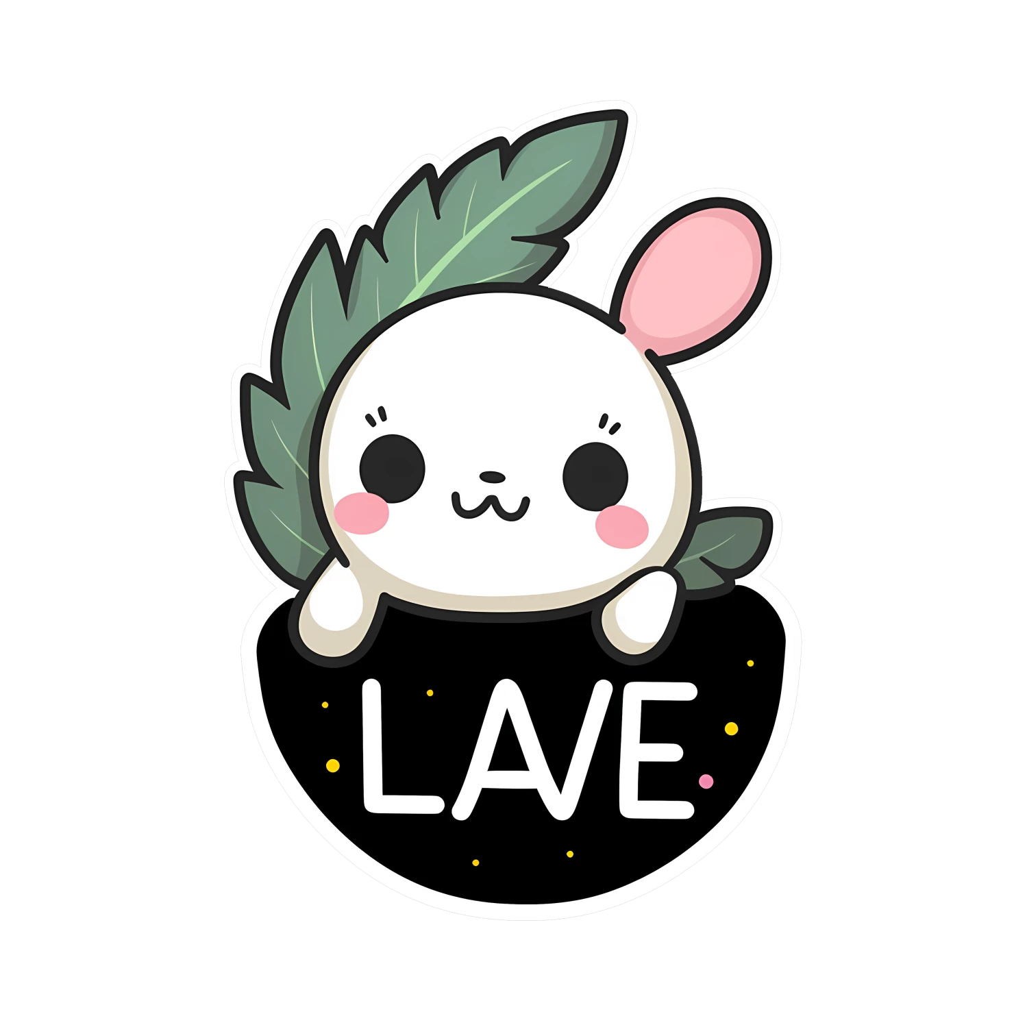 Kawaii leave sticker isolated on transparent background #25506