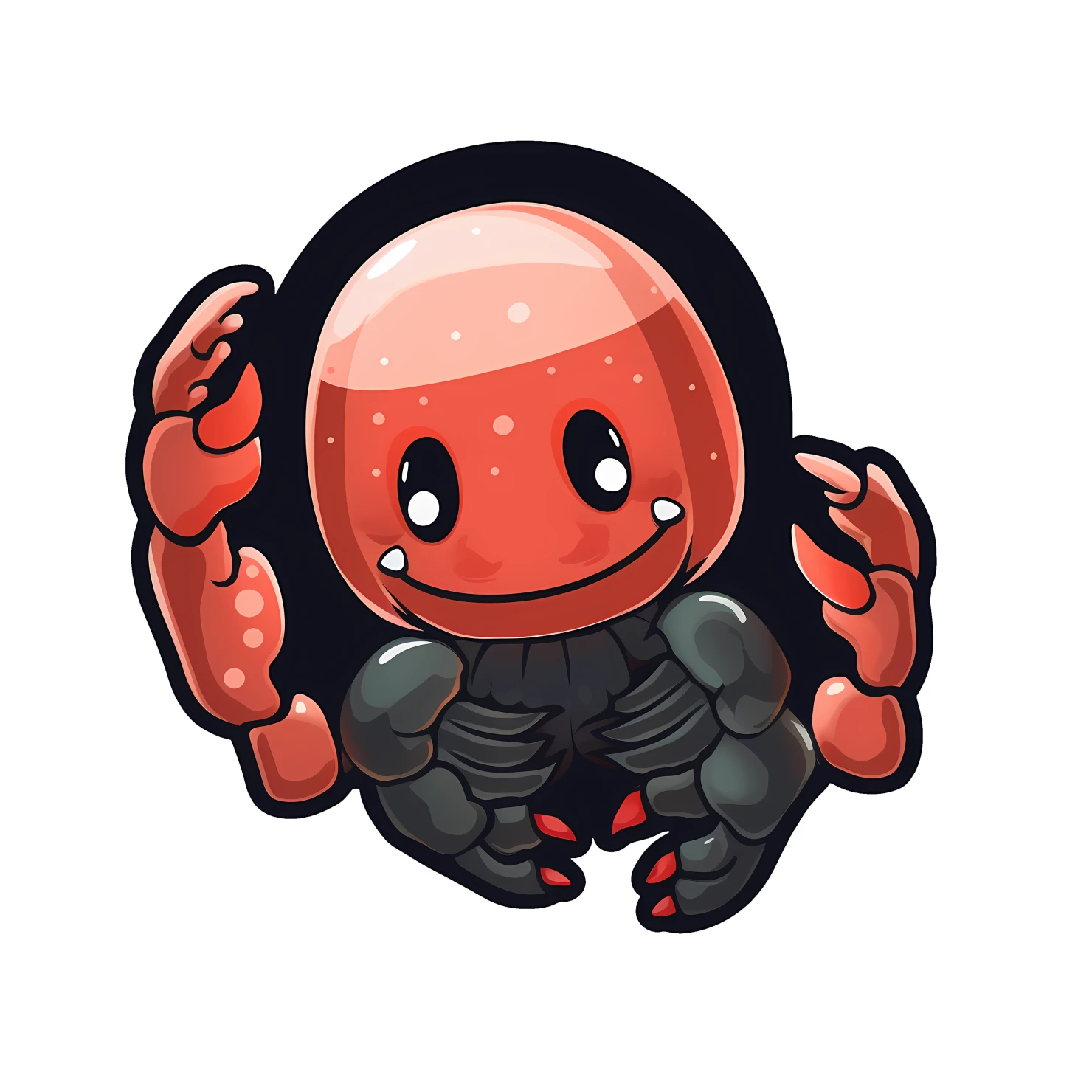 Kawaii lobster sticker isolated on transparent background #25546