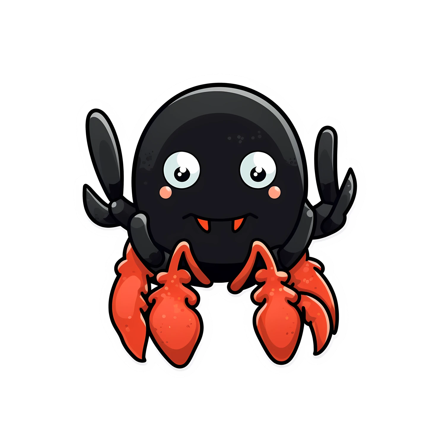 Kawaii lobster sticker isolated on transparent background #25550