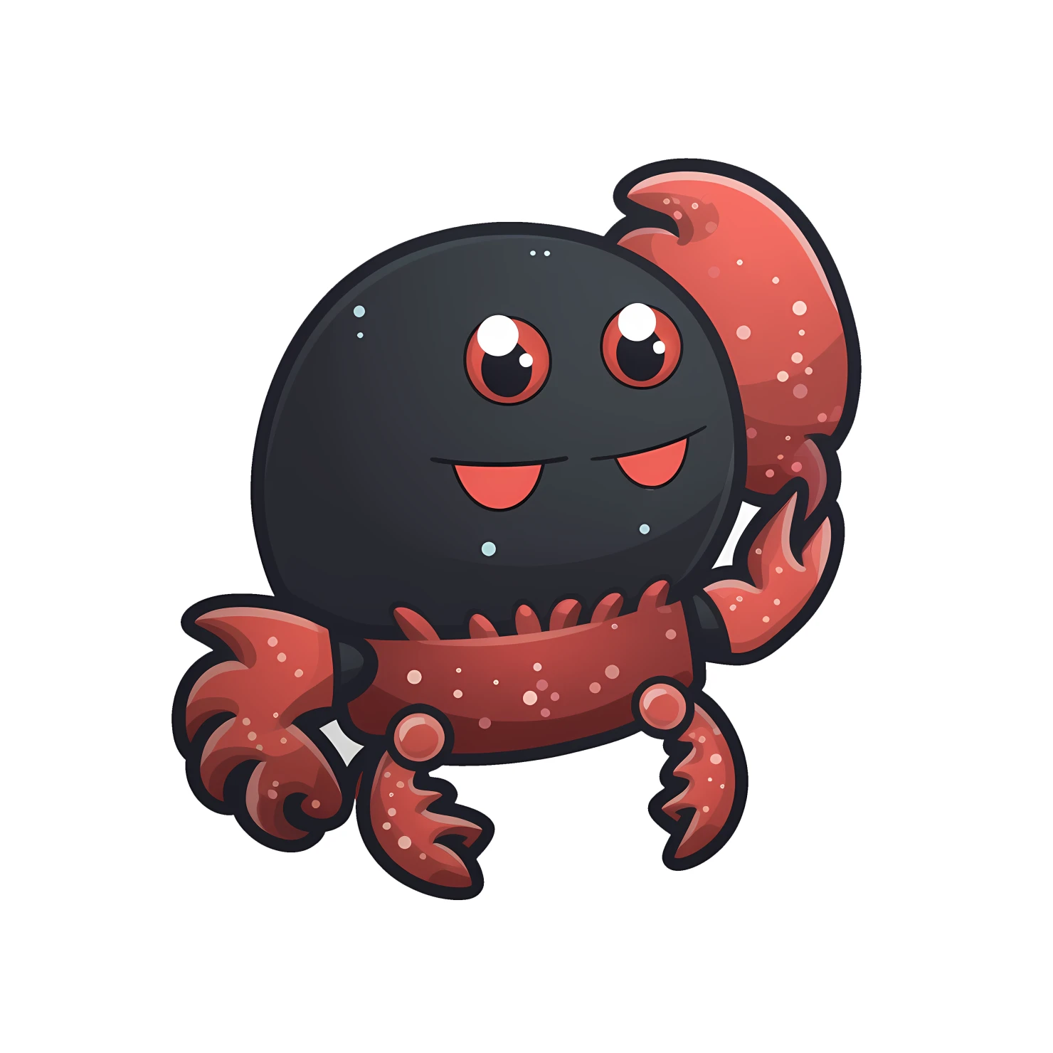 Kawaii lobster sticker isolated on transparent background #25554