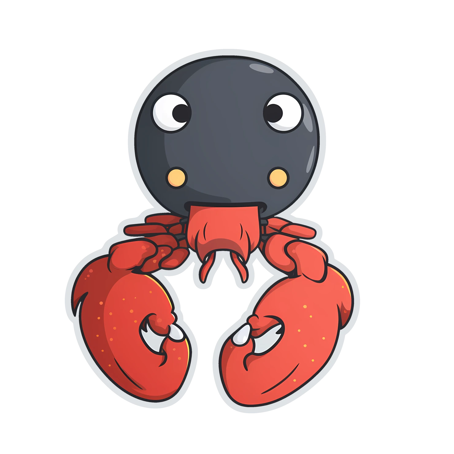 Kawaii lobster sticker isolated on transparent background #25555