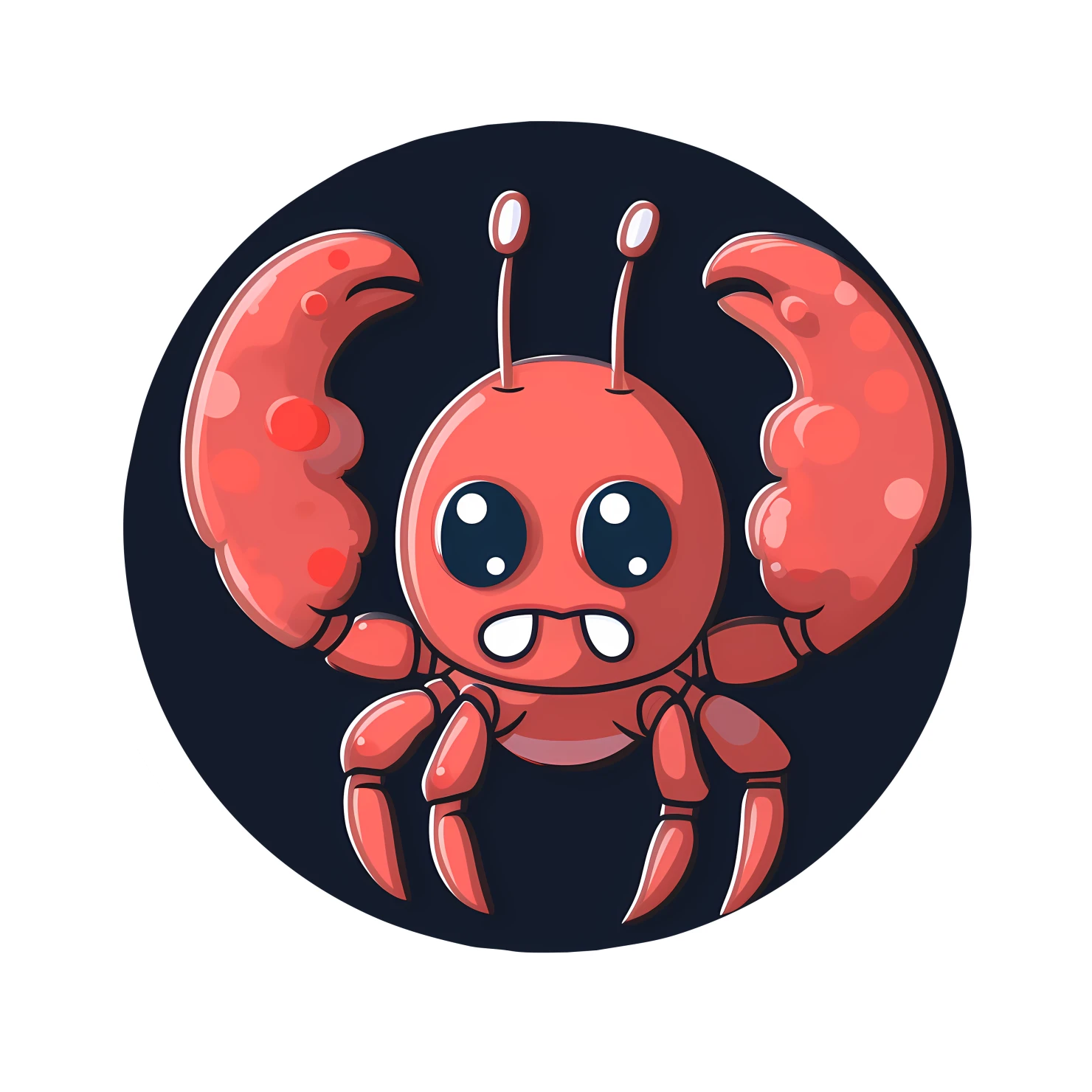 Kawaii lobster sticker isolated on transparent background #25559