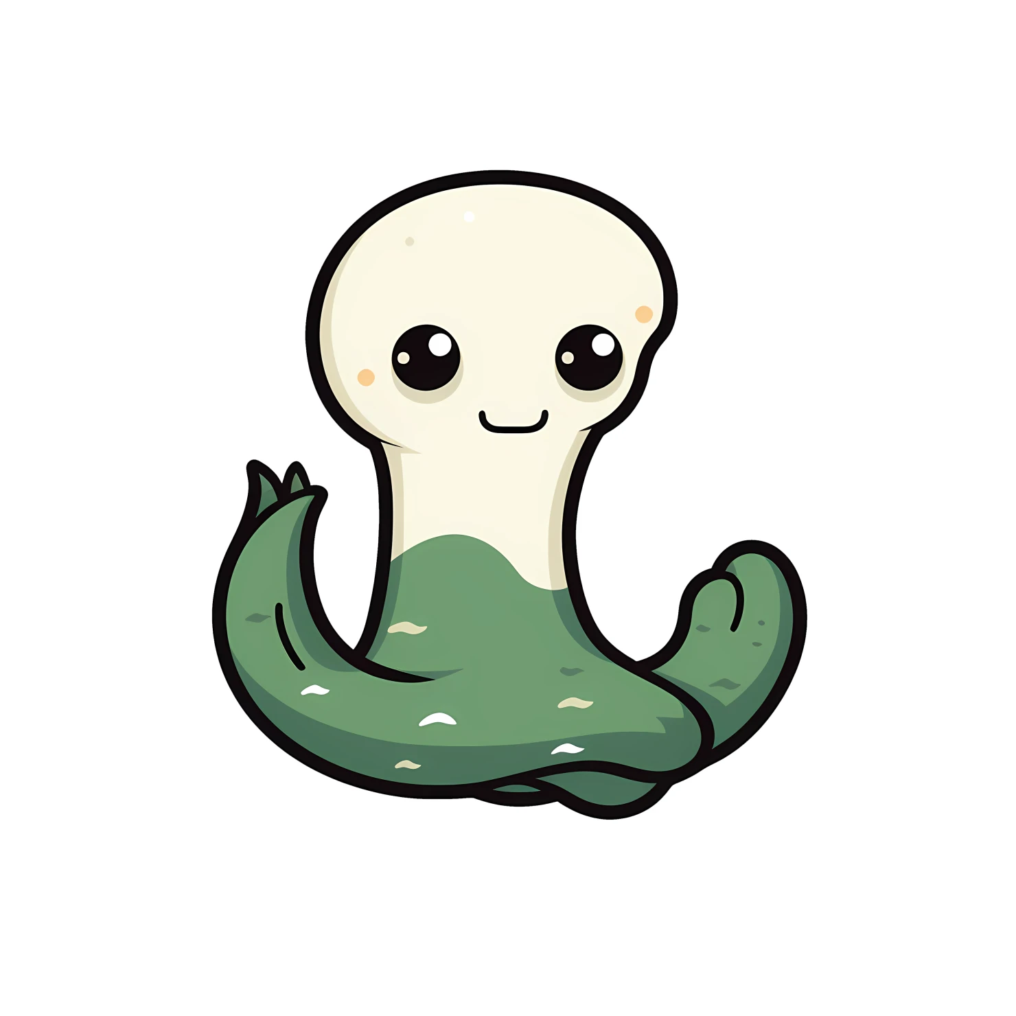 Kawaii loch ness monster sticker isolated on transparent background #25563