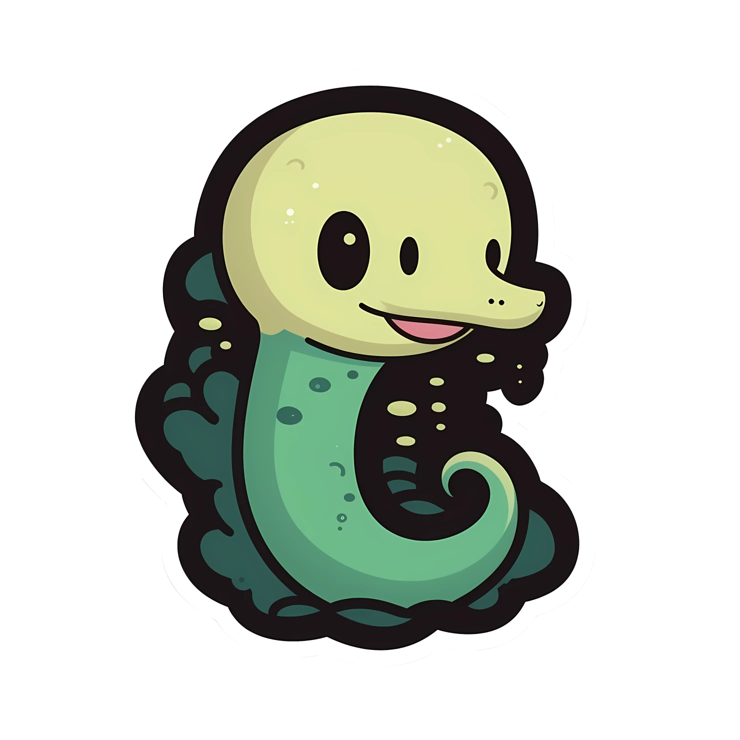 Kawaii loch ness monster sticker isolated on transparent background #25571