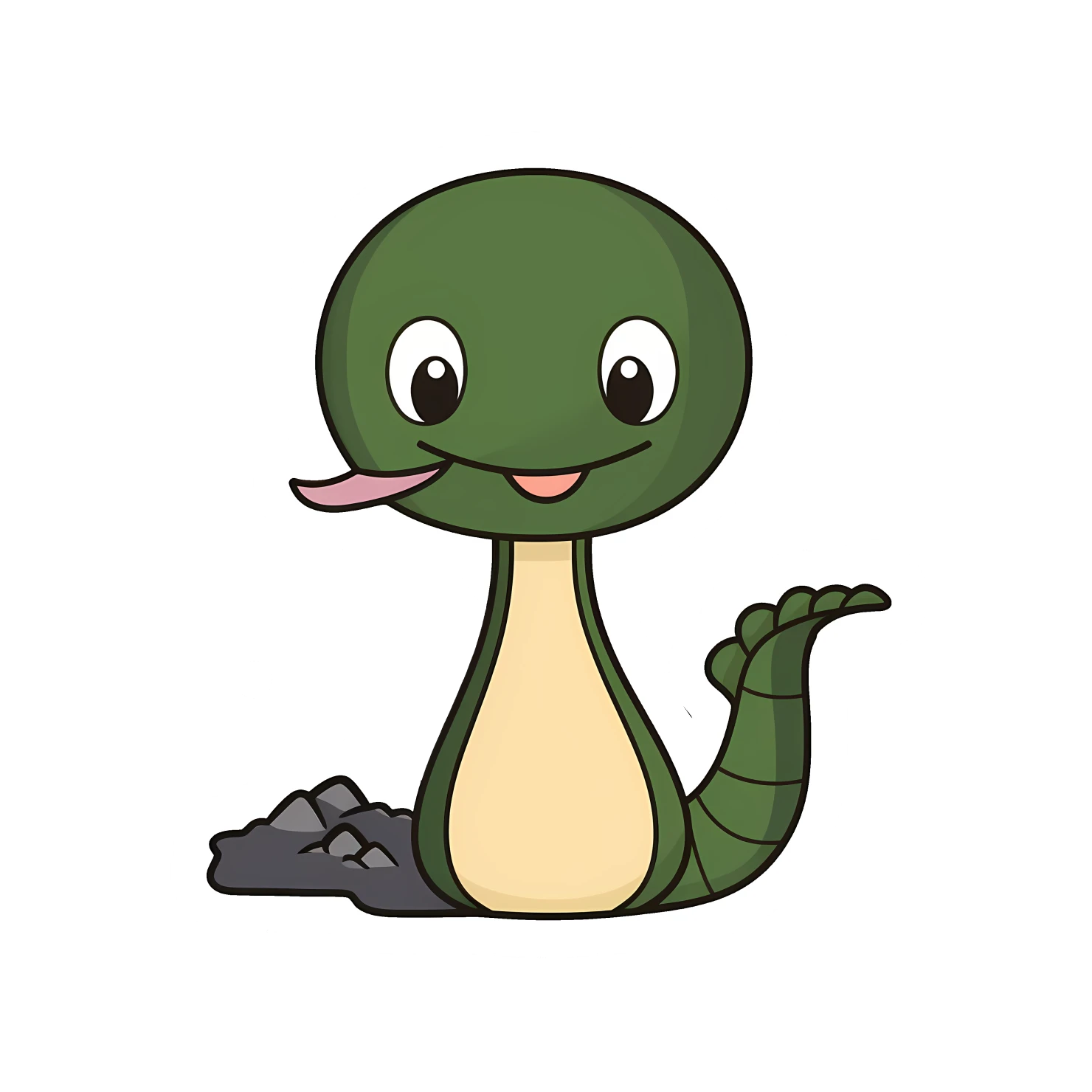 Kawaii loch ness monster sticker isolated on transparent background #25579