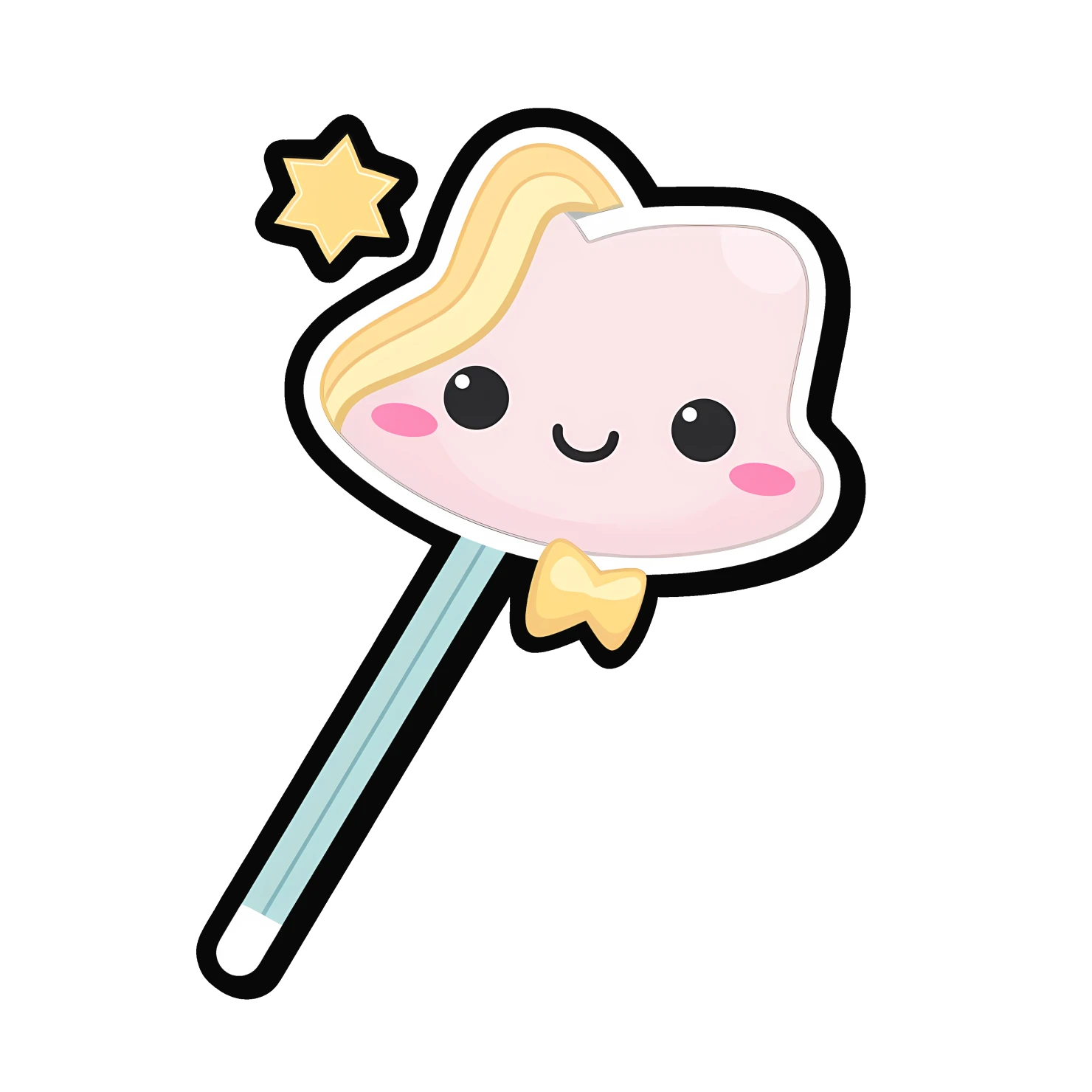 Kawaii magic wand sticker isolated on transparent background #25595