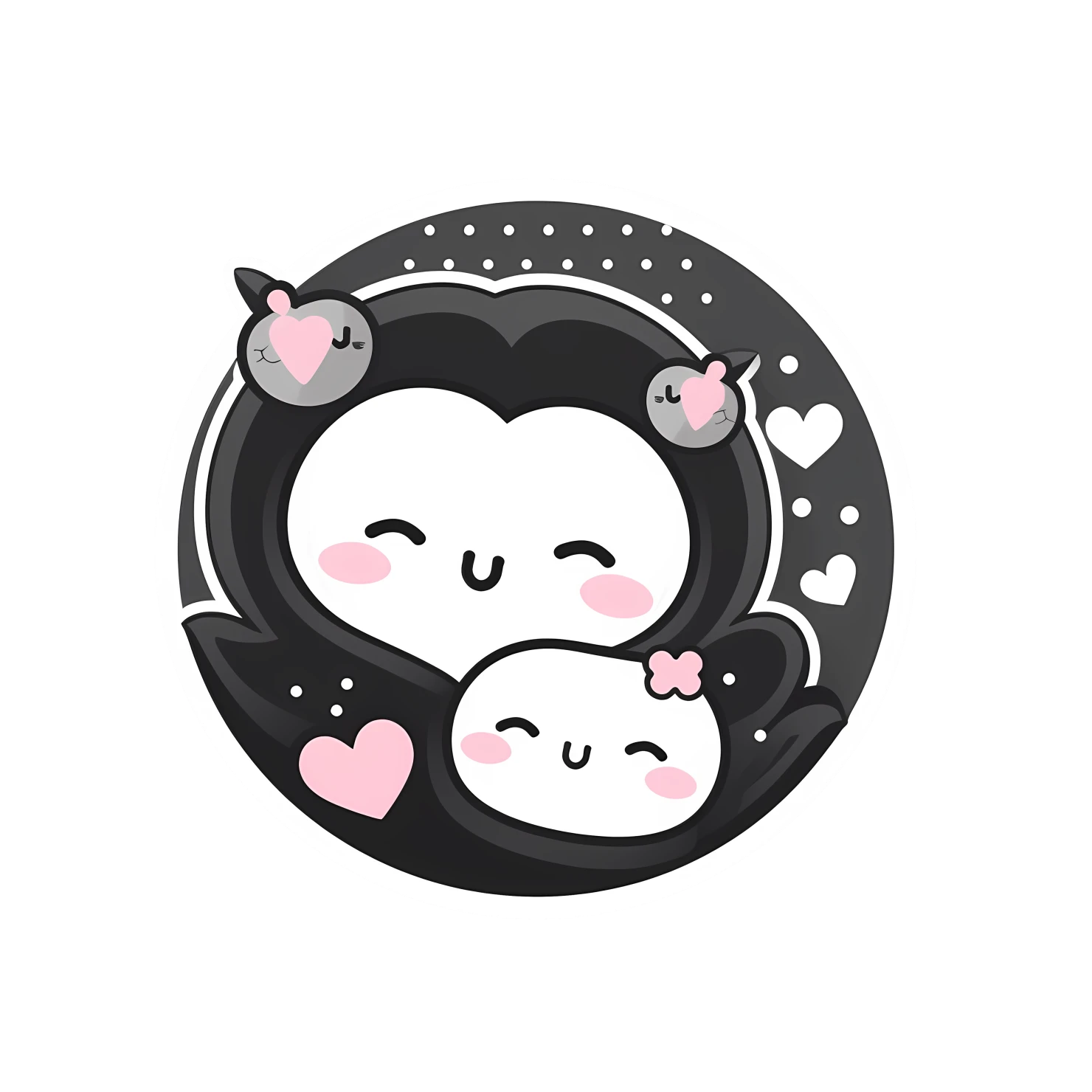 Kawaii mother day sticker isolated on transparent background #25675