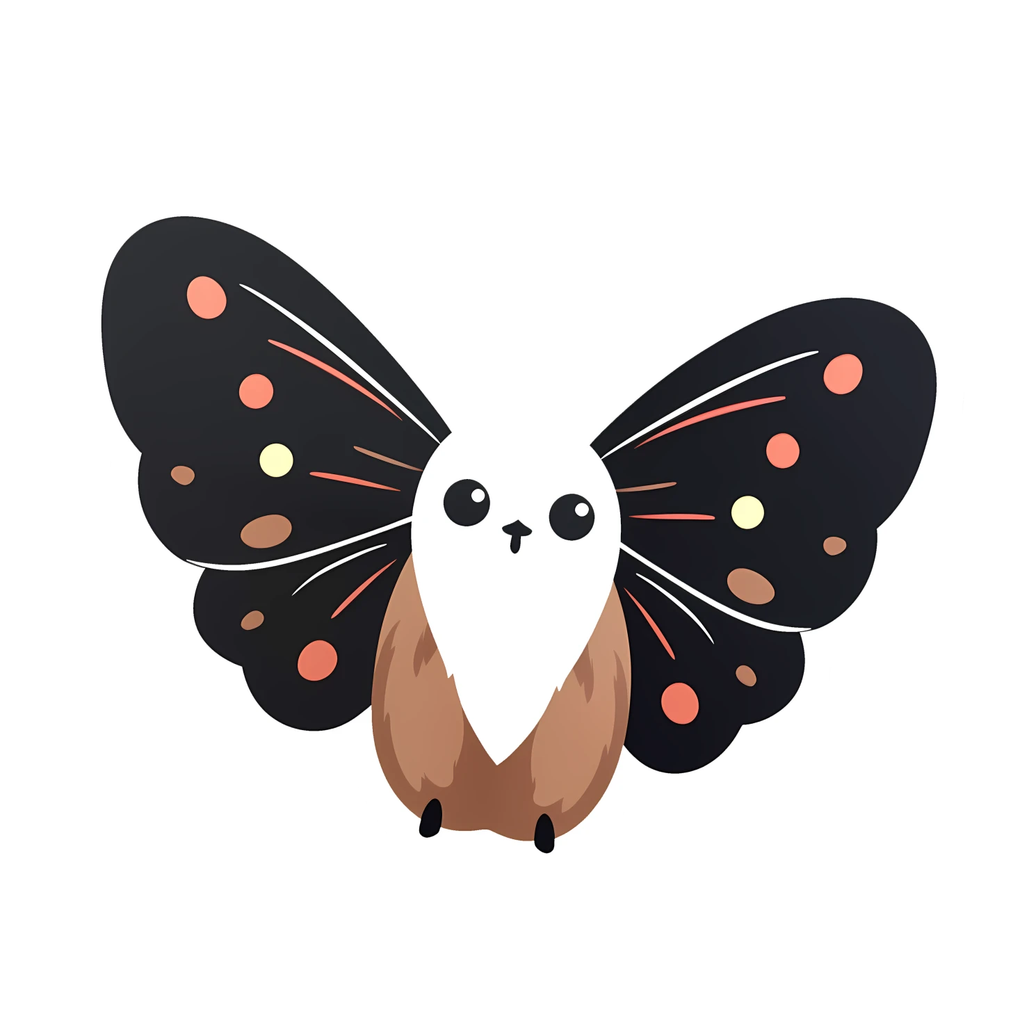 Kawaii butterfly sticker isolated on transparent background #25690