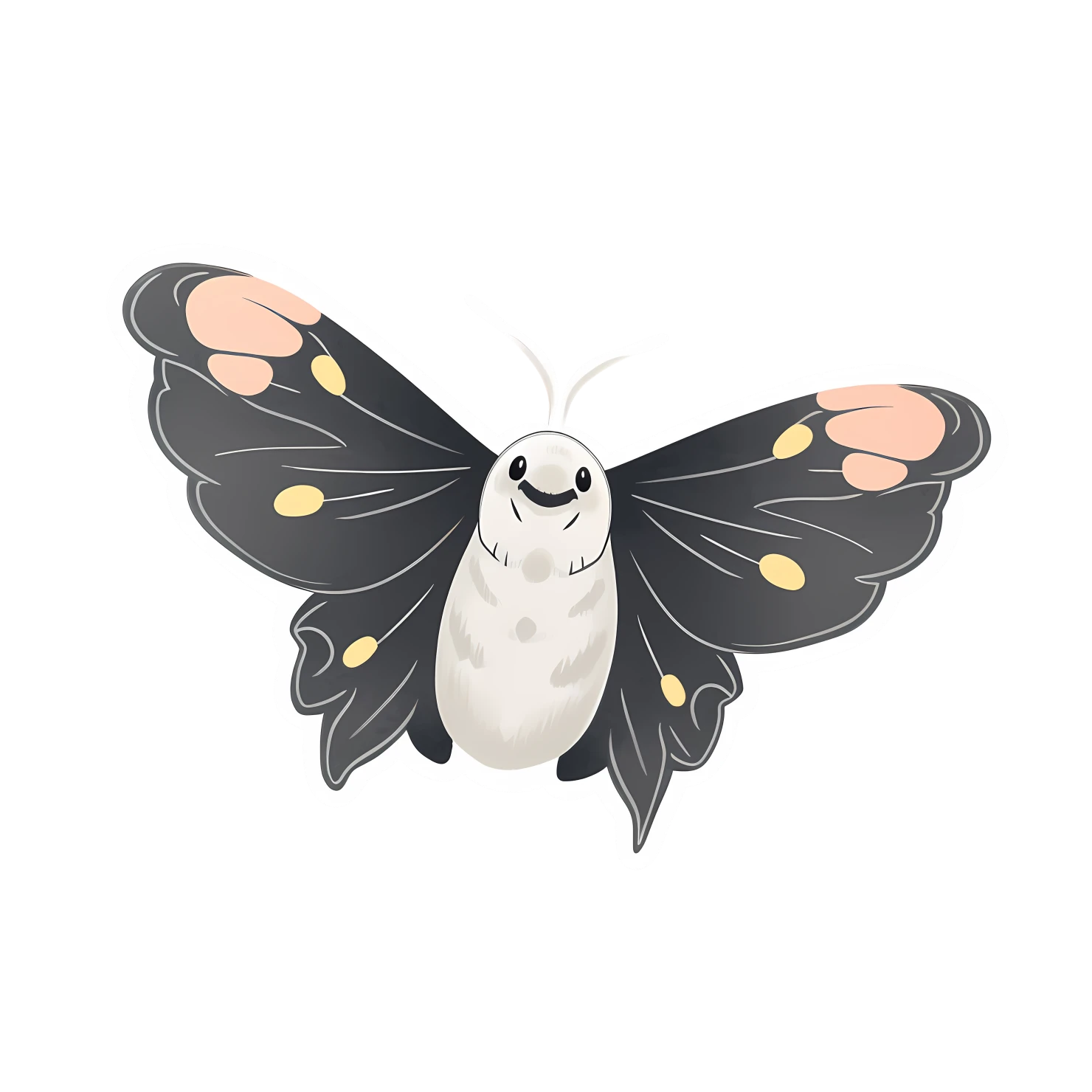 Kawaii butterfly sticker isolated on transparent background #25698