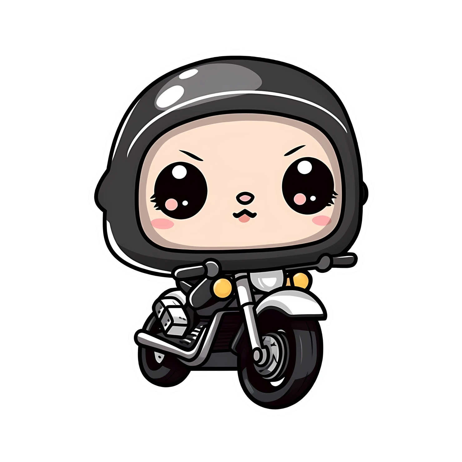 Kawaii motorcycle sticker isolated on transparent background #25701
