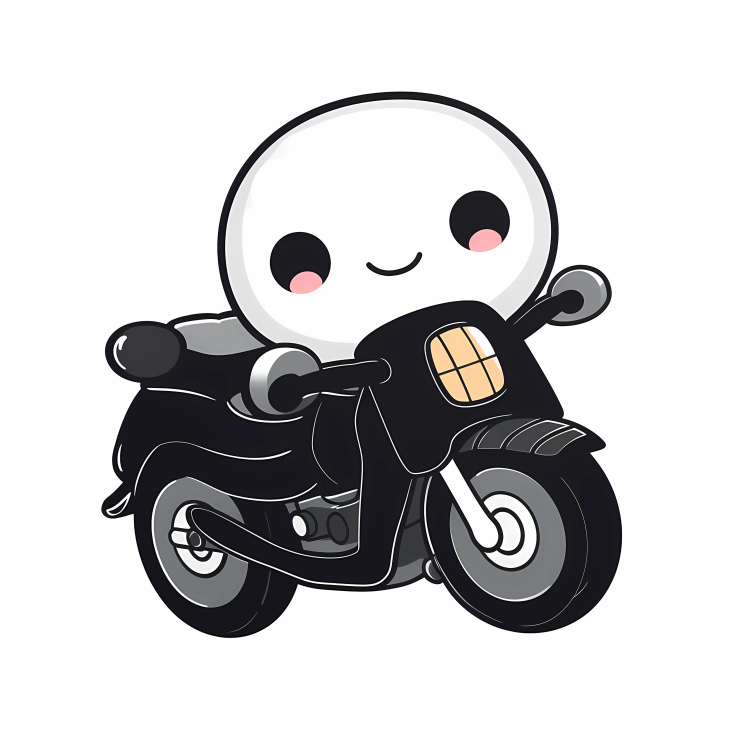 Kawaii motorcycle sticker isolated on transparent background #25702