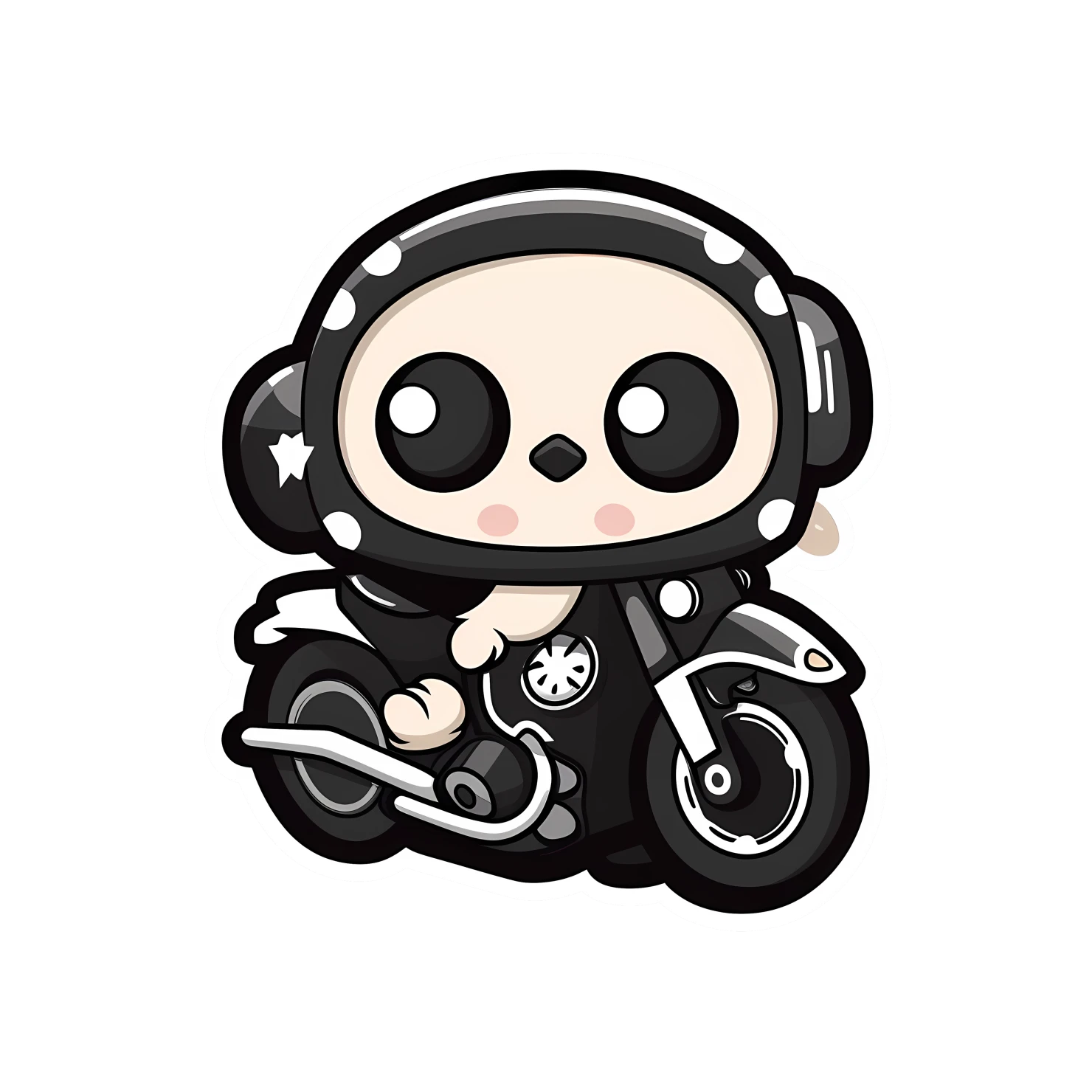 Kawaii motorcycle sticker isolated on transparent background #25703