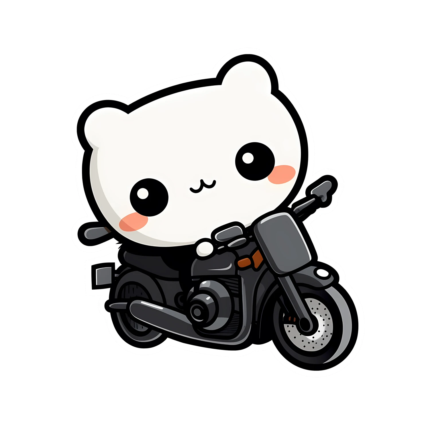 Kawaii motorcycle sticker isolated on transparent background #25704