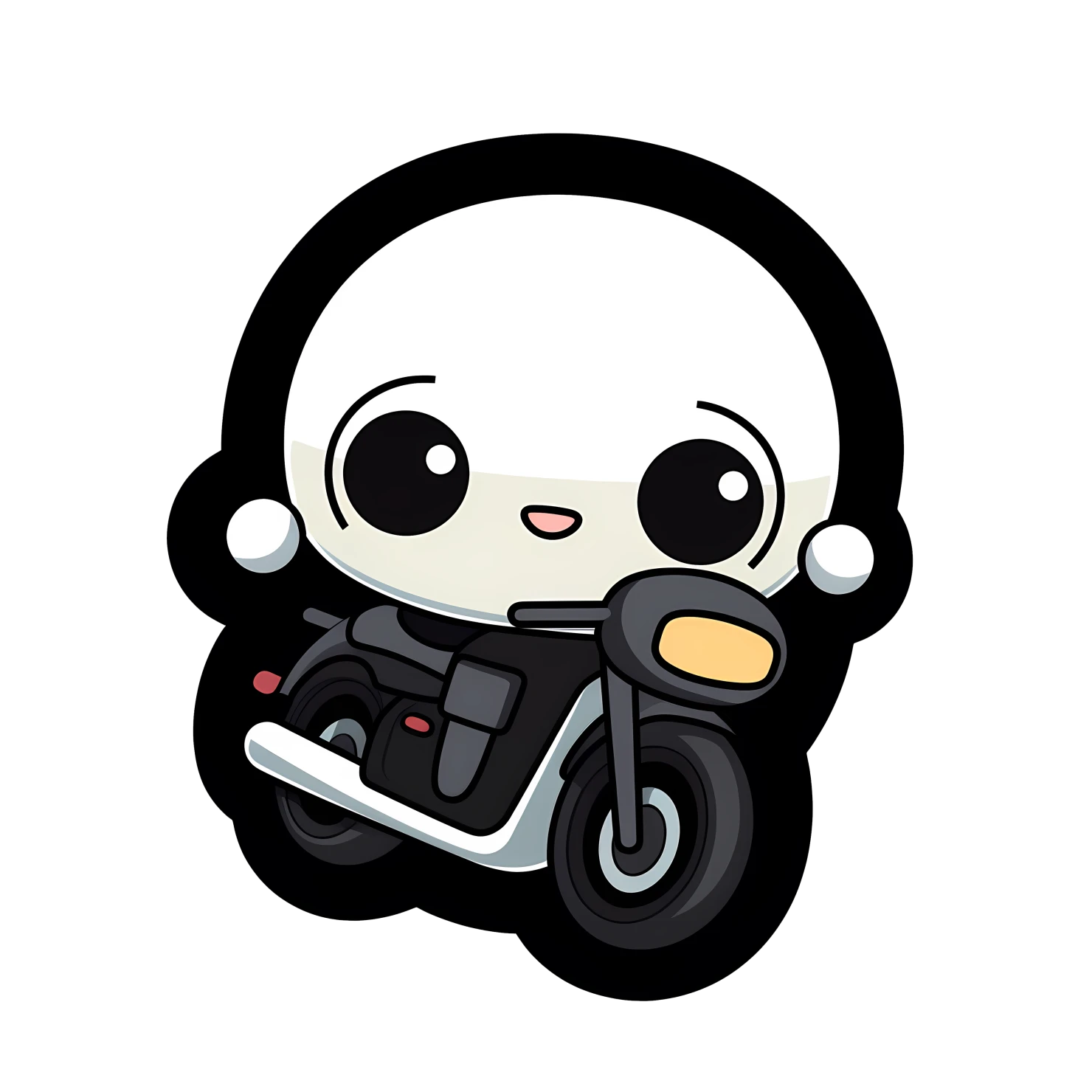 Kawaii motorcycle sticker isolated on transparent background #25705