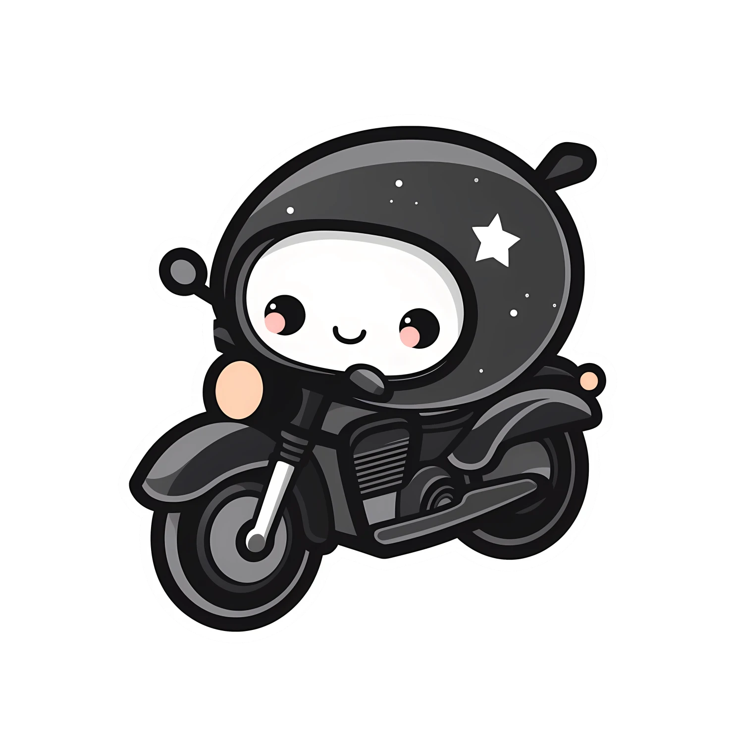 Kawaii motorcycle sticker isolated on transparent background #25707