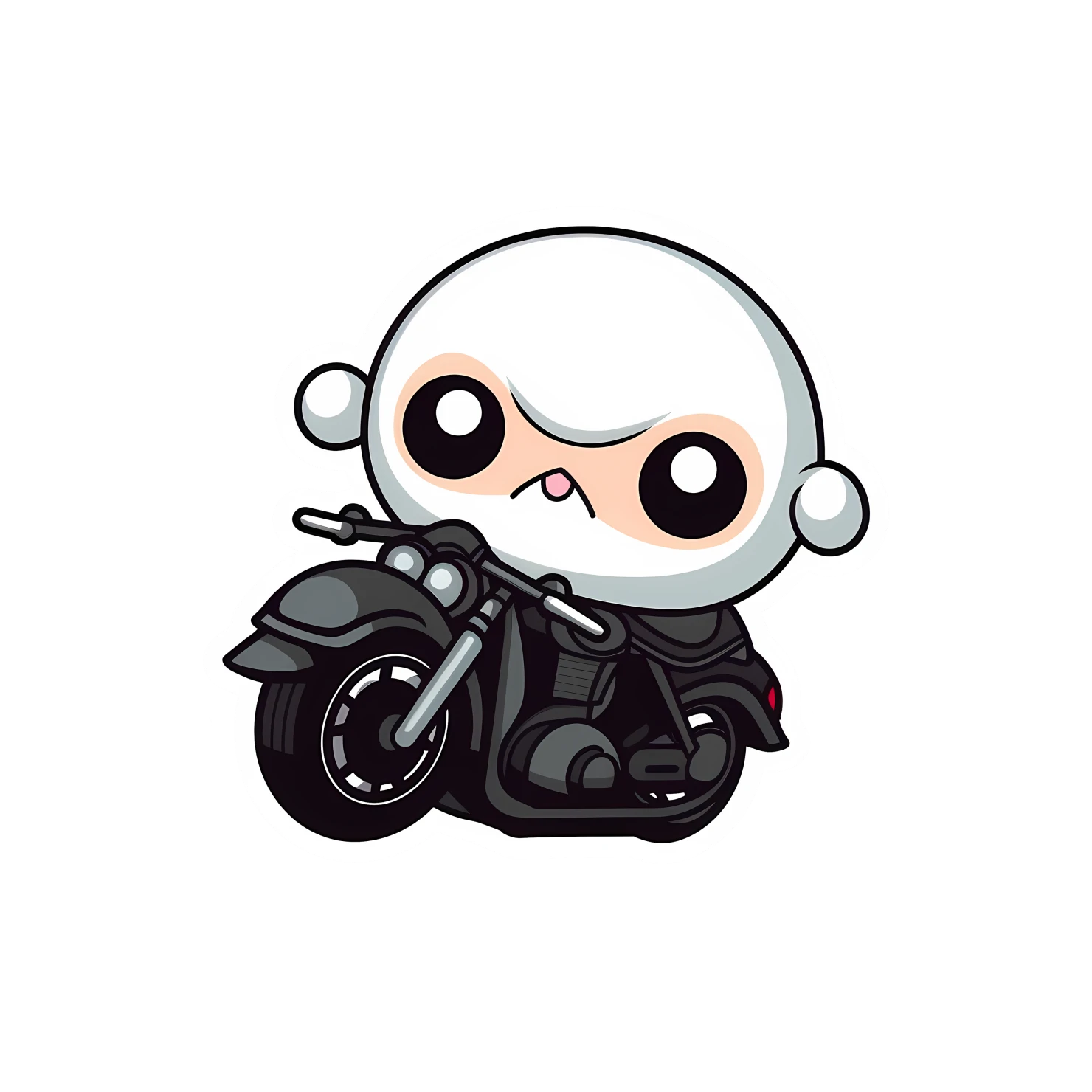 Kawaii motorcycle sticker isolated on transparent background #25709