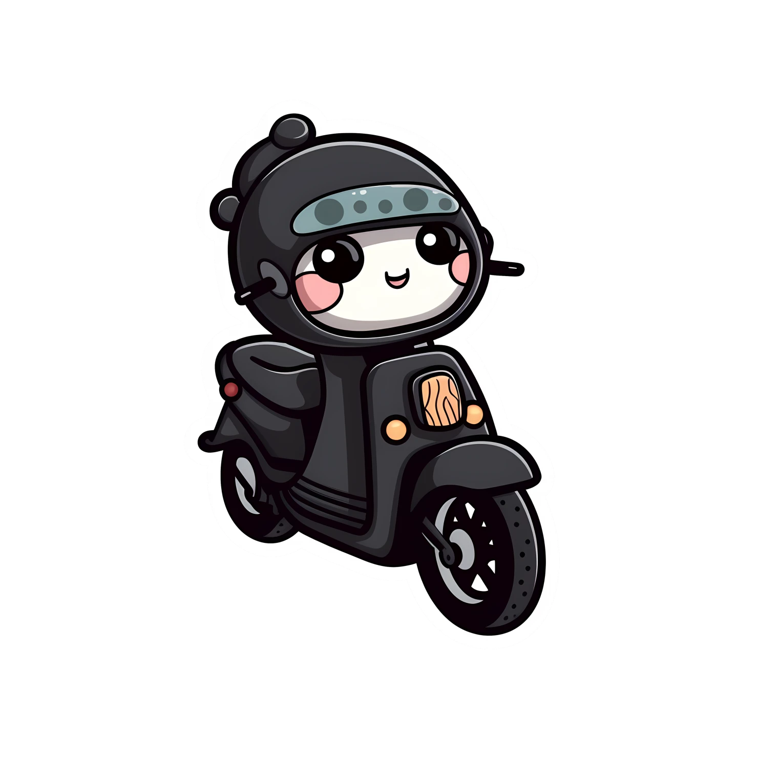 Kawaii motorcycle sticker isolated on transparent background #25710