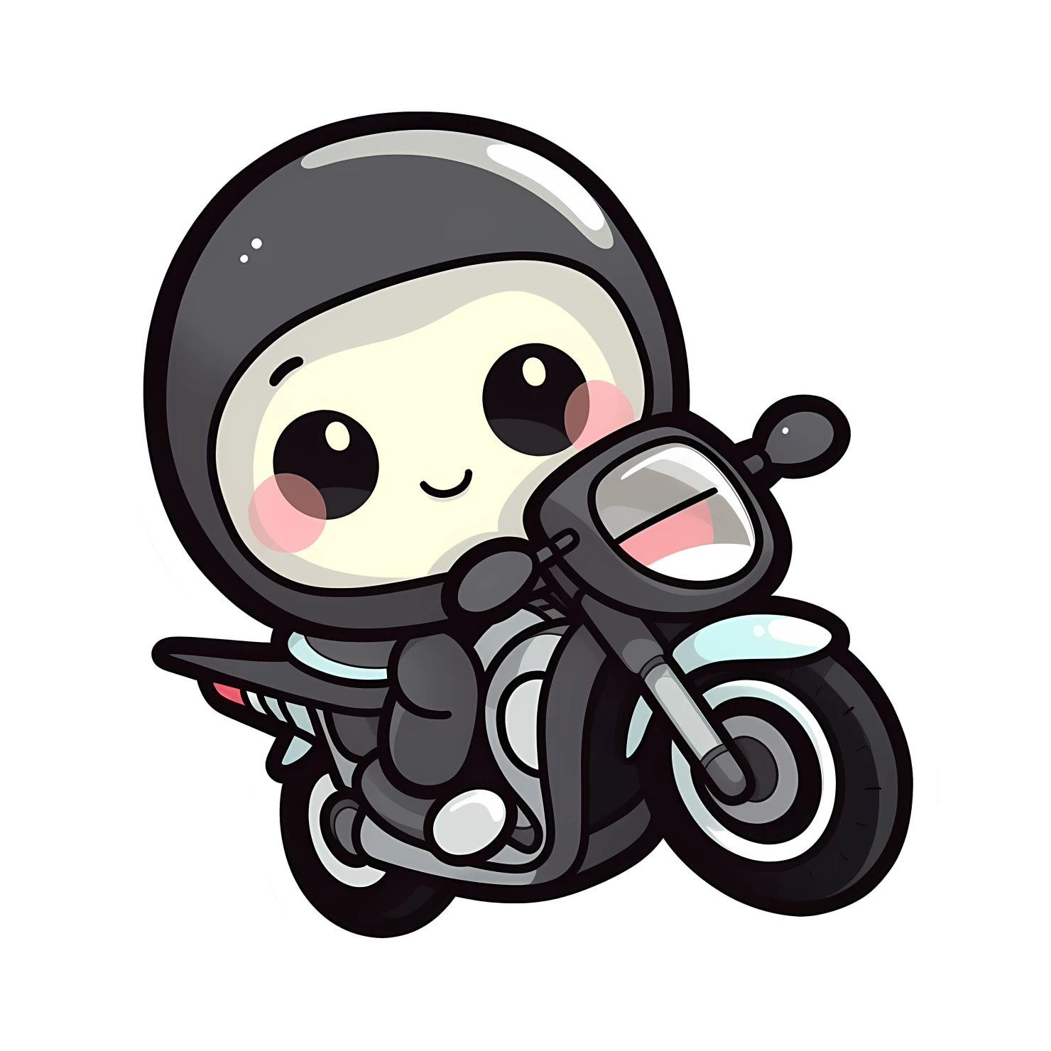 Kawaii motorcycle sticker isolated on transparent background #25711