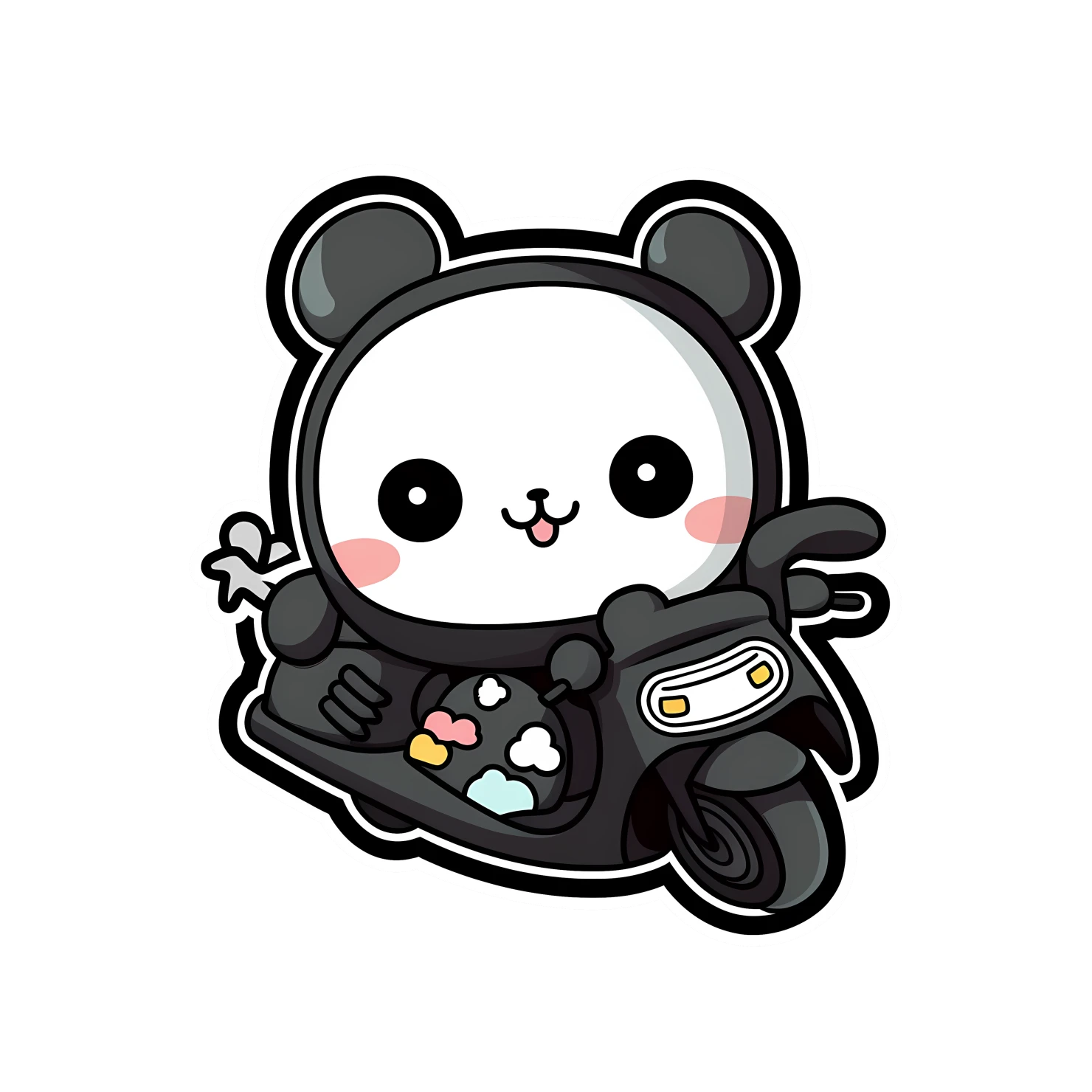Kawaii motorcycle sticker isolated on transparent background #25713