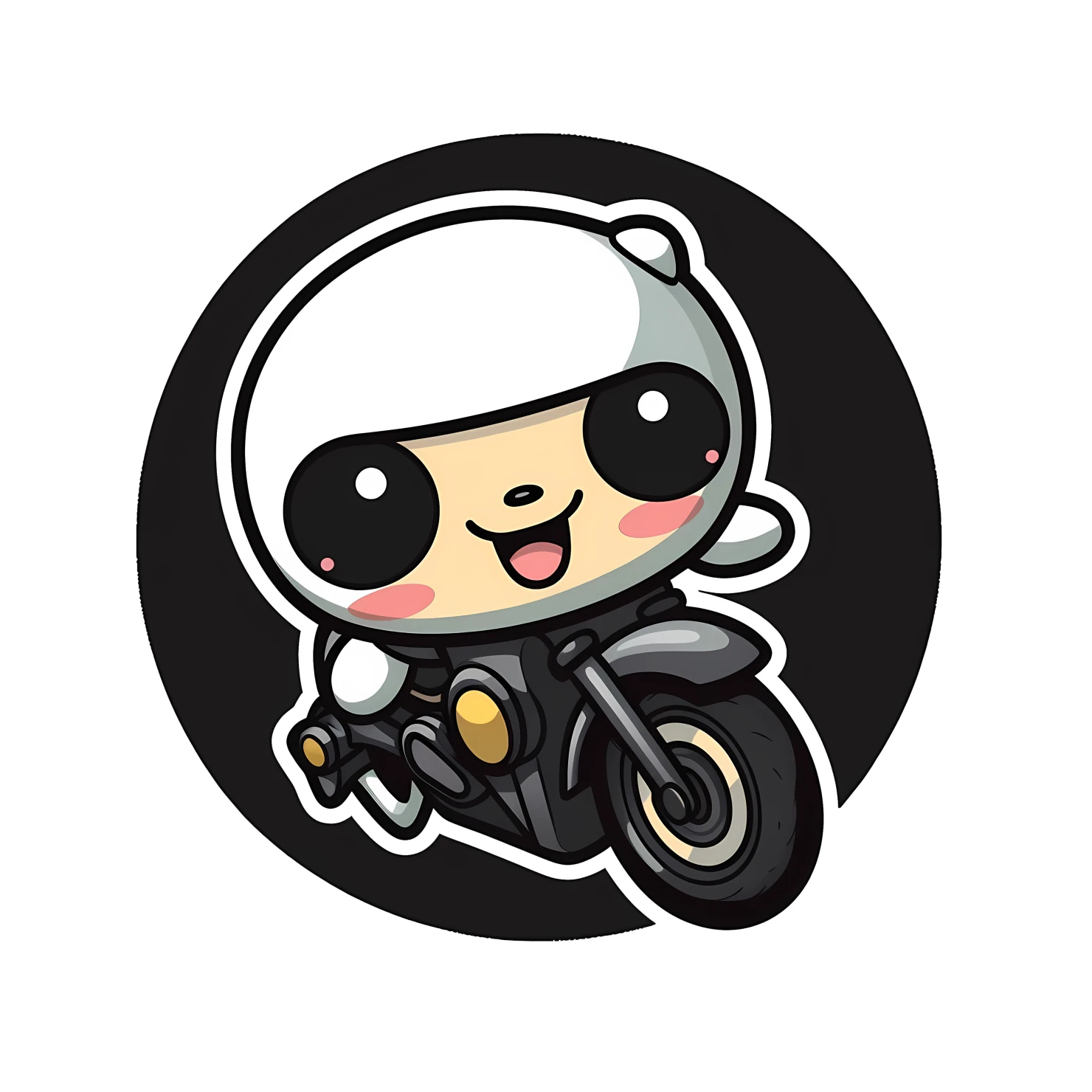 Kawaii motorcycle sticker isolated on transparent background #25714