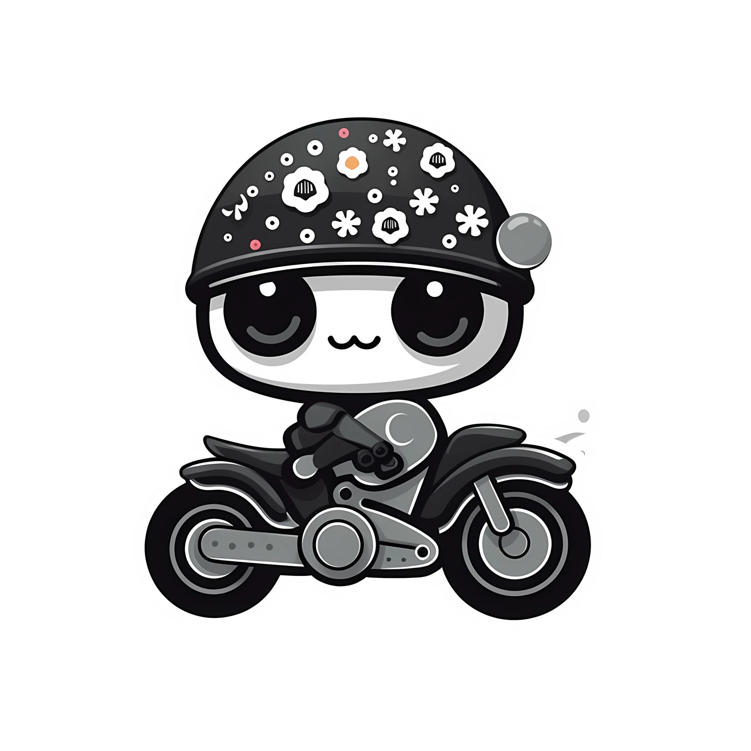 Kawaii motorcycle sticker isolated on transparent background #25715