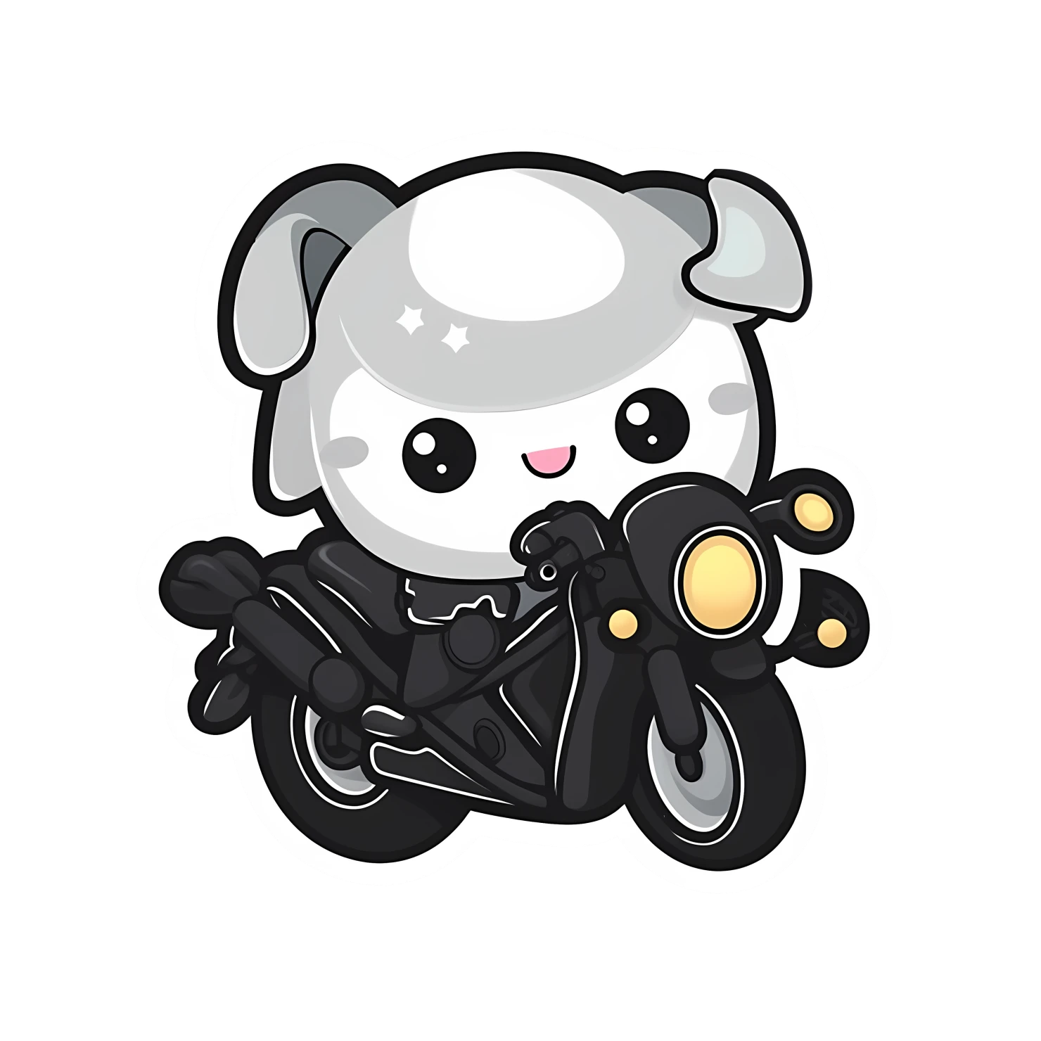 Kawaii motorcycle sticker isolated on transparent background #25716