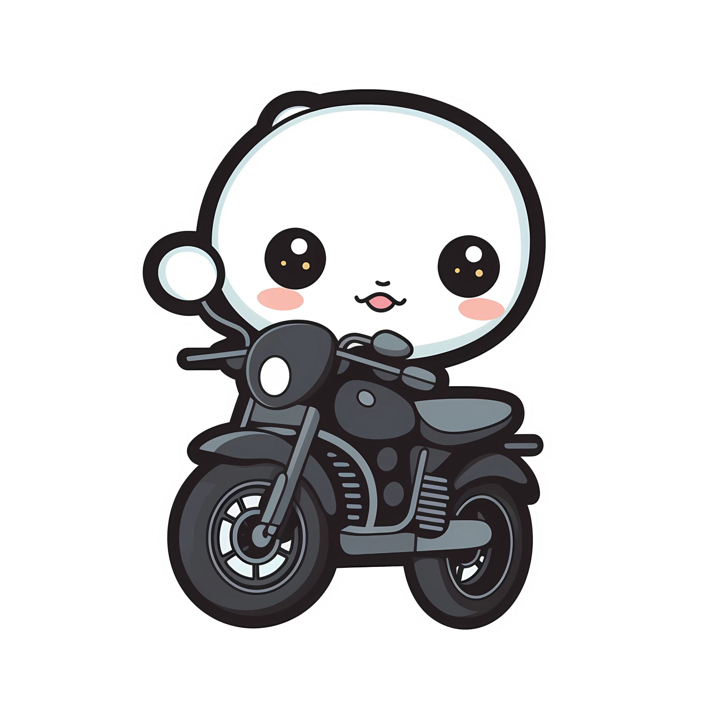 Kawaii motorcycle sticker isolated on transparent background #25717