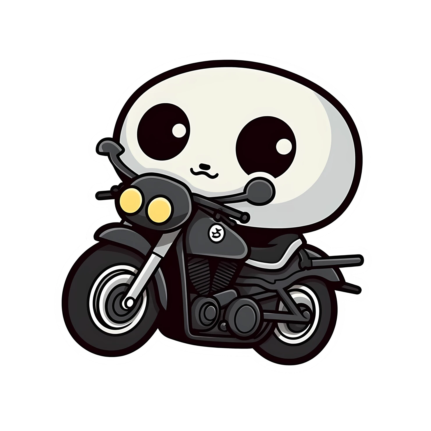 Kawaii motorcycle sticker isolated on transparent background #25718