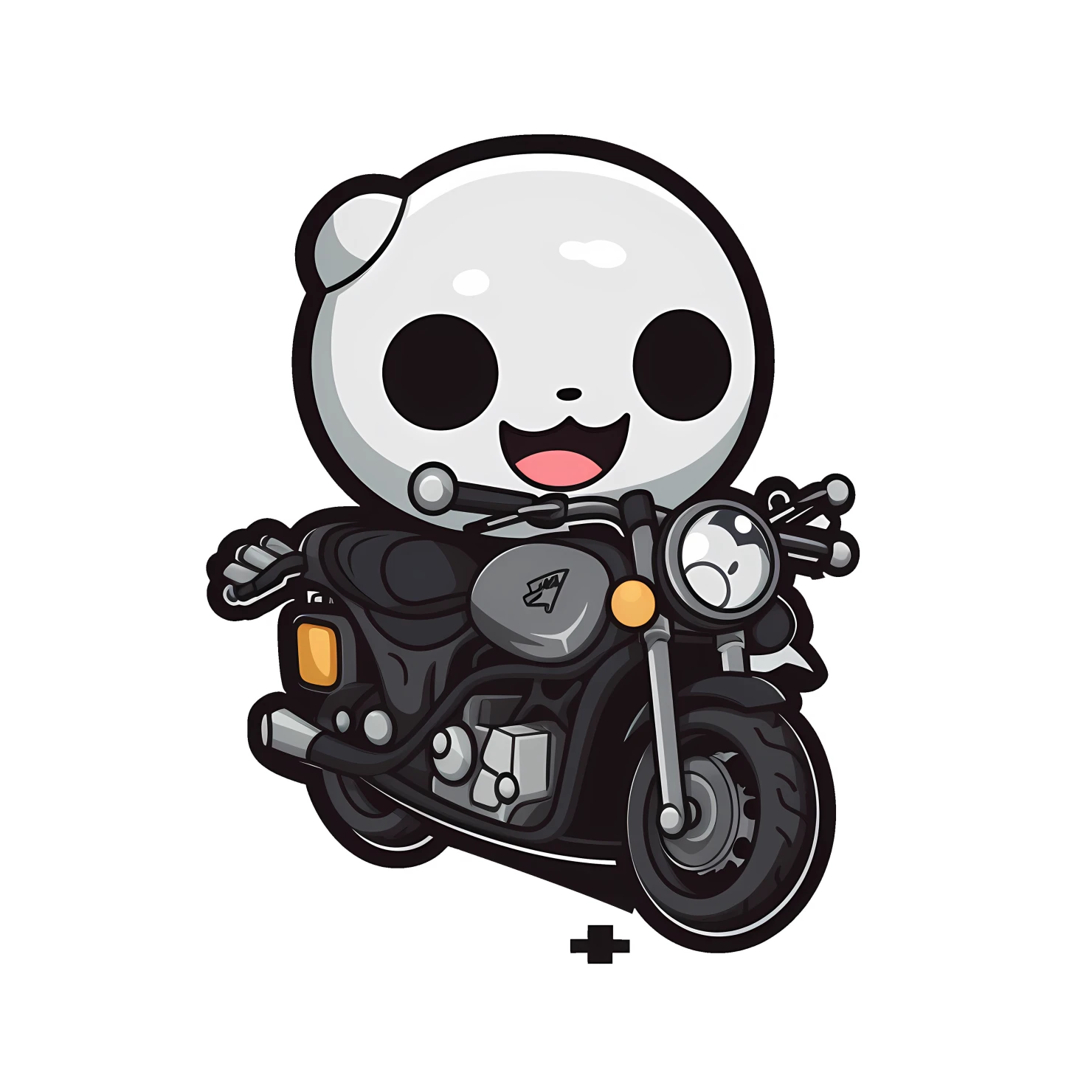 Kawaii motorcycle sticker isolated on transparent background #25720