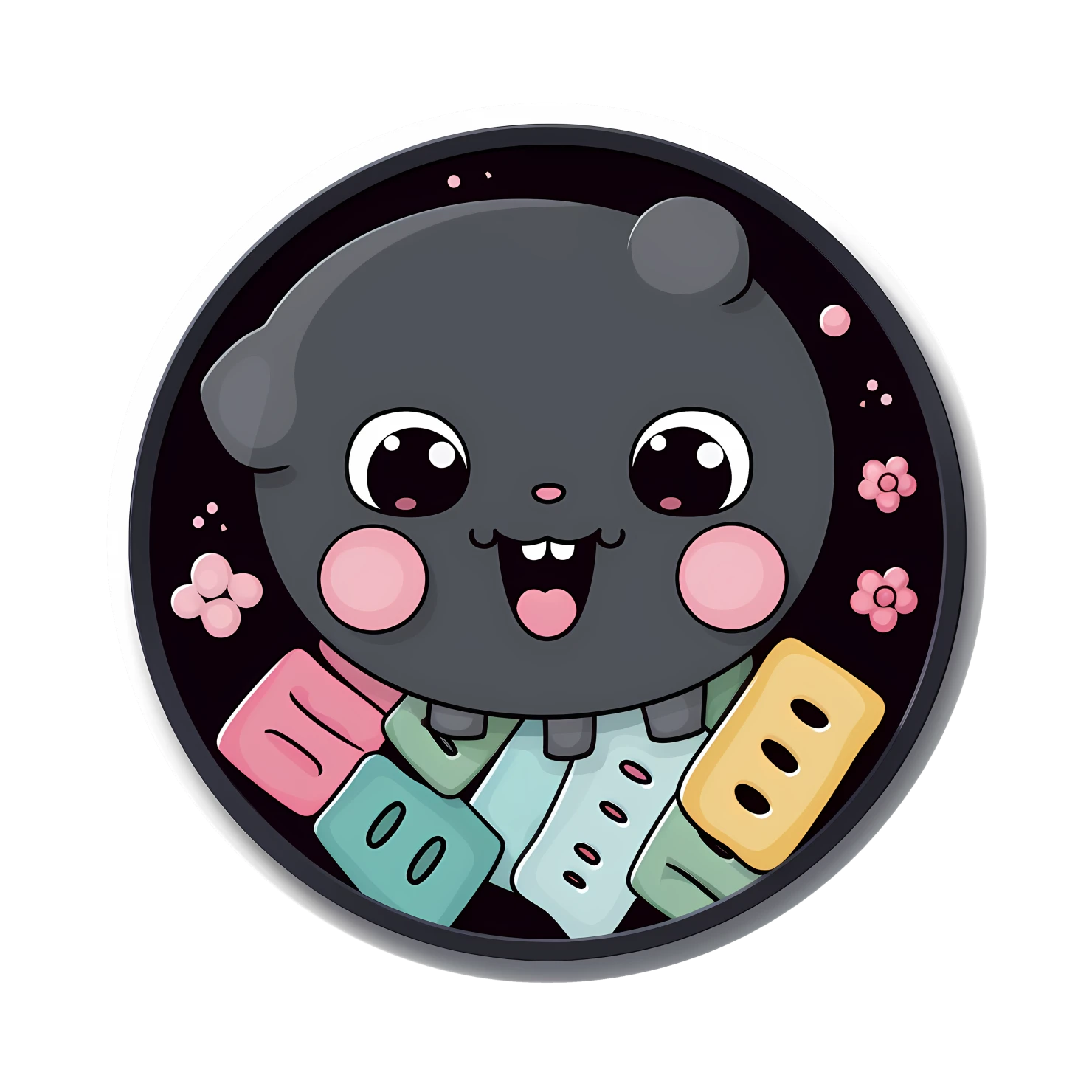 Kawaii movie reel sticker isolated on transparent background #25721