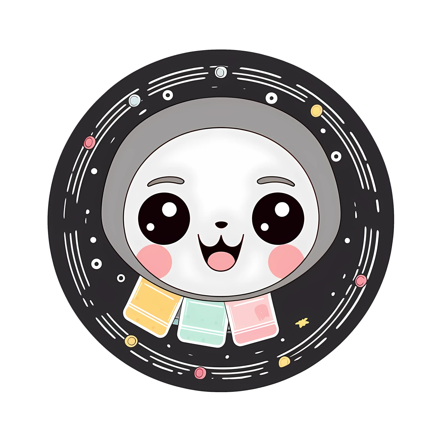 Kawaii movie reel sticker isolated on transparent background #25734