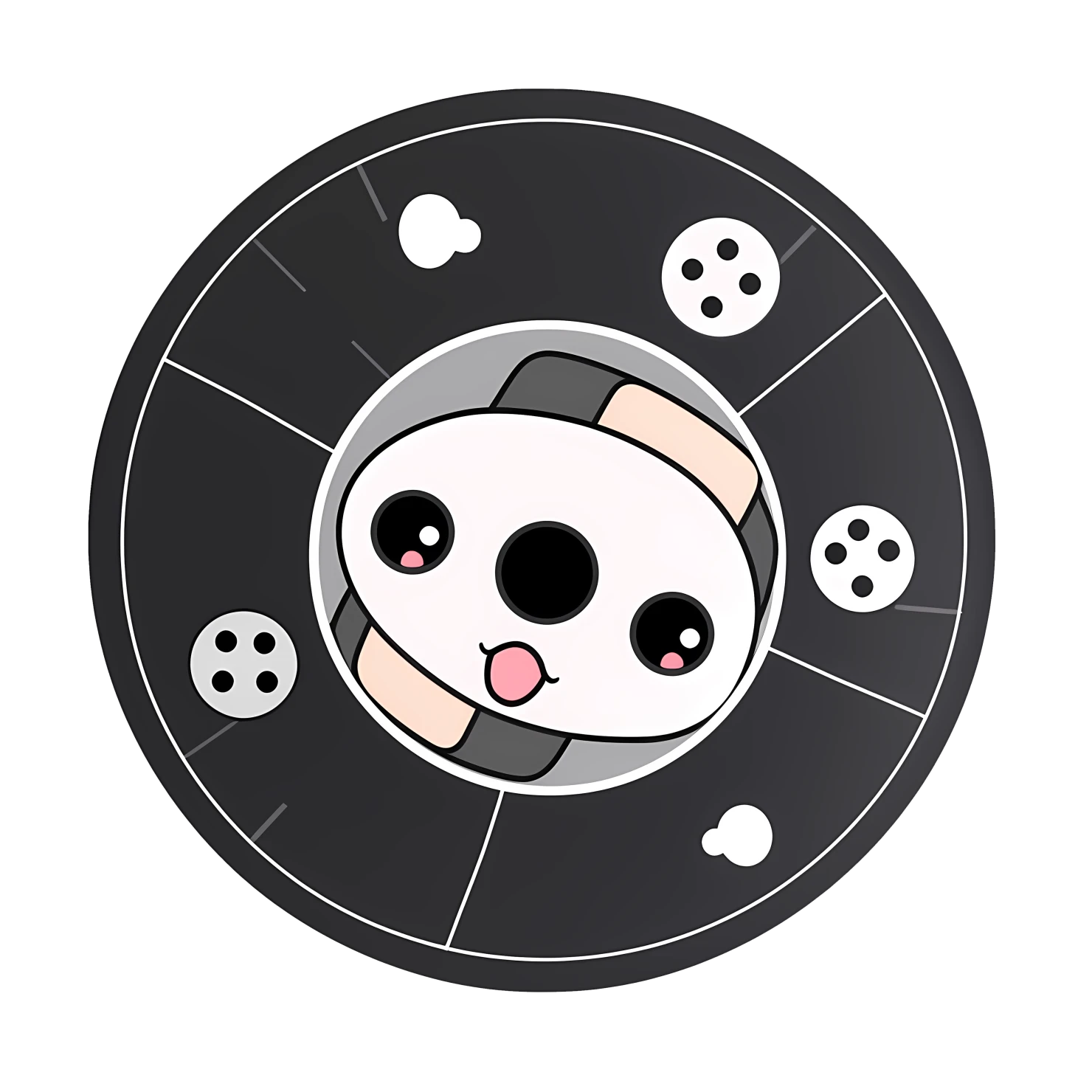 Kawaii movie reel sticker isolated on transparent background #25735