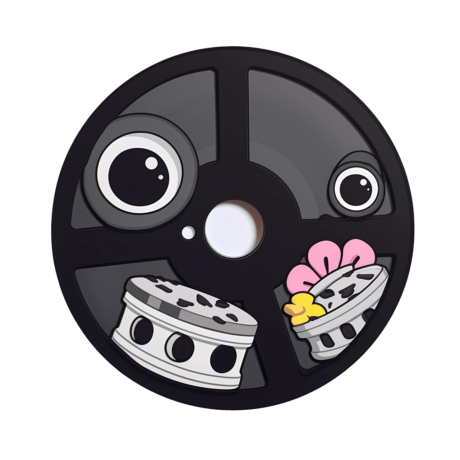 Kawaii movie reel sticker isolated on transparent background #25737