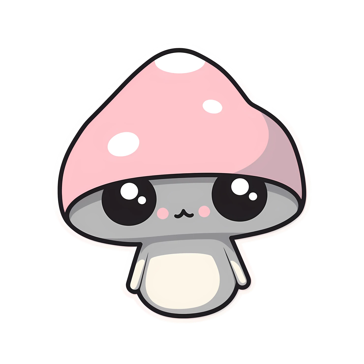 Kawaii mushroom sticker isolated on transparent background #25741