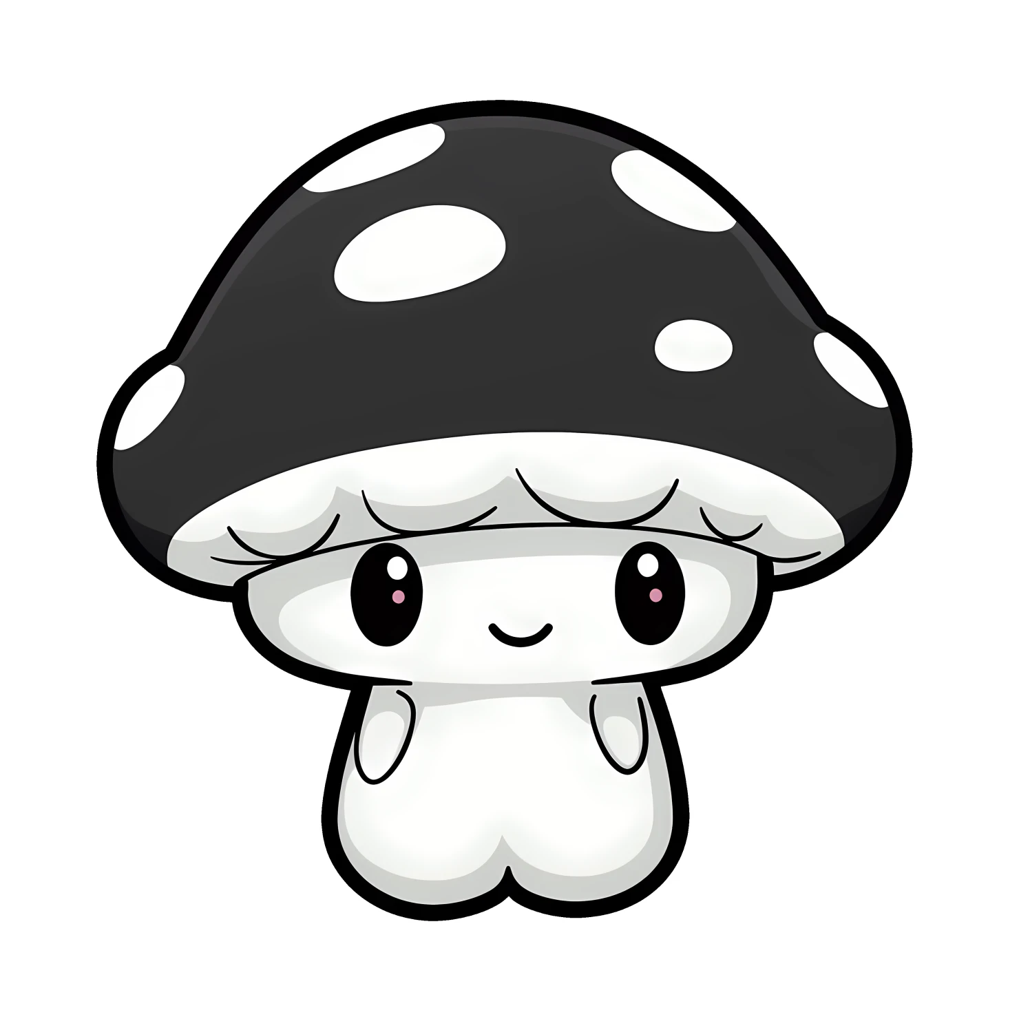 Kawaii mushroom sticker isolated on transparent background #25743