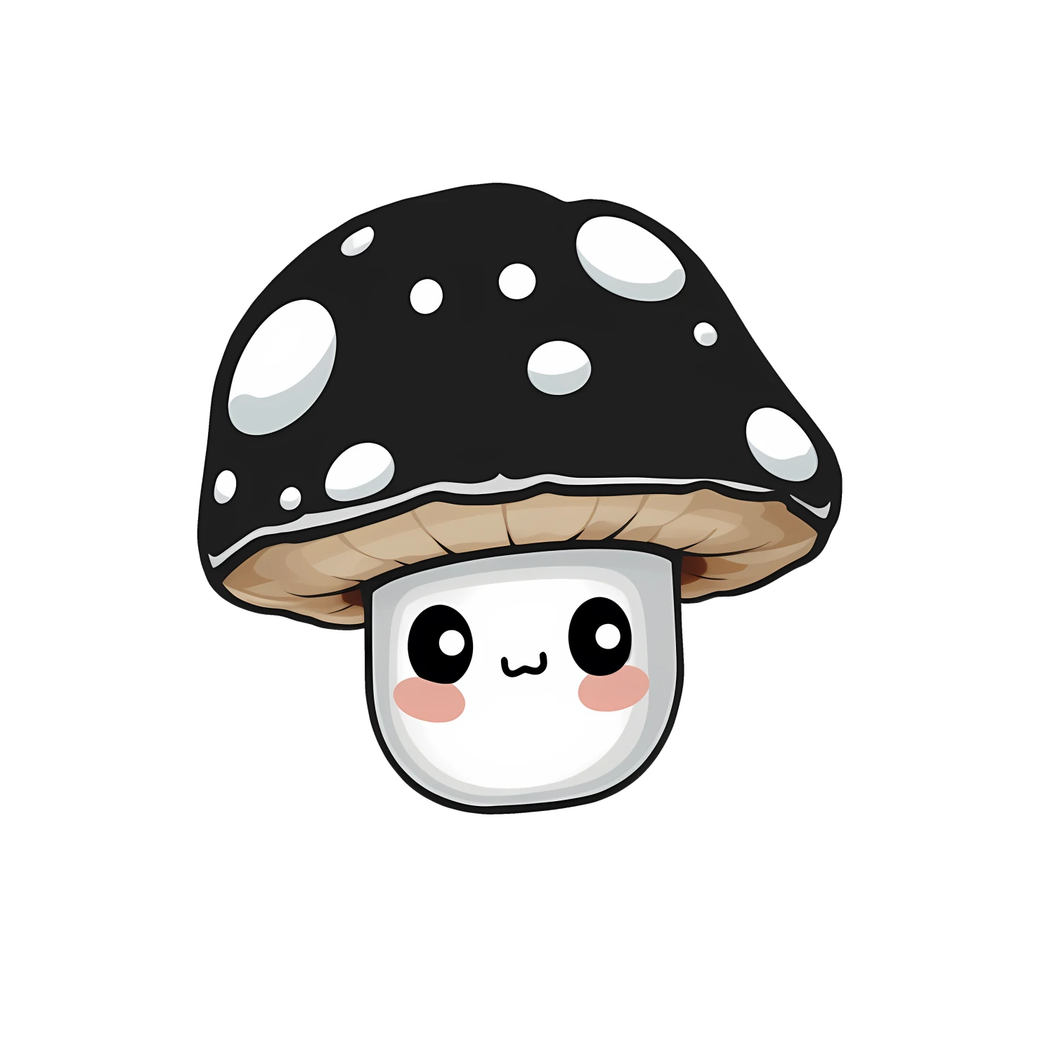 Kawaii mushroom sticker isolated on transparent background #25748