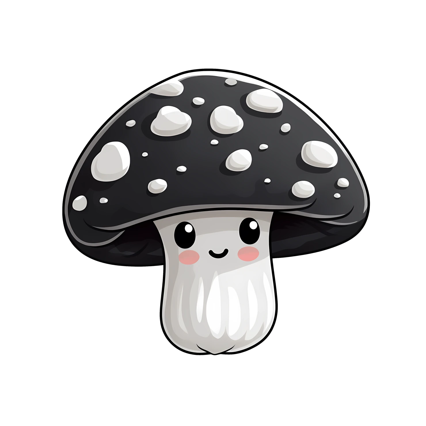 Kawaii mushroom sticker isolated on transparent background #25751