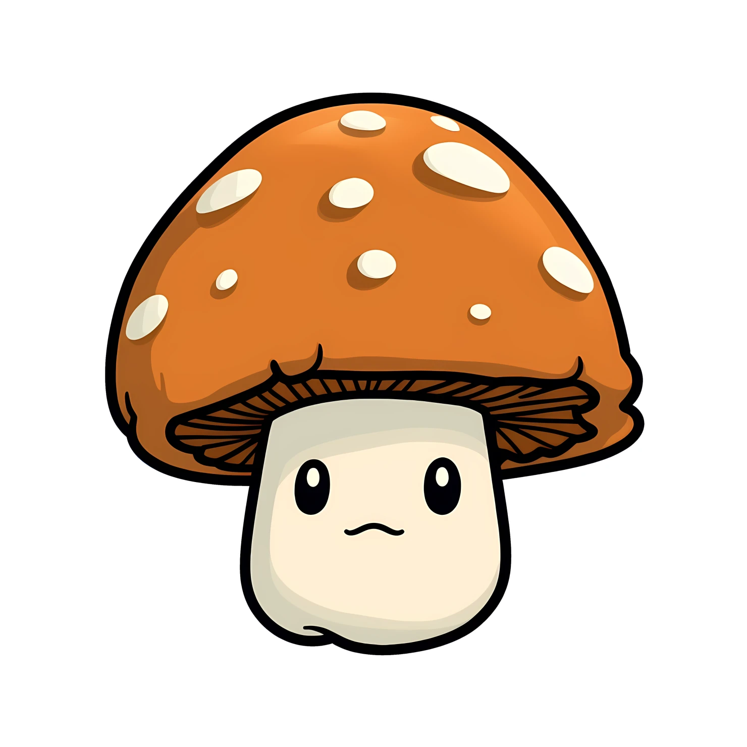 Kawaii mushroom sticker isolated on transparent background #25754