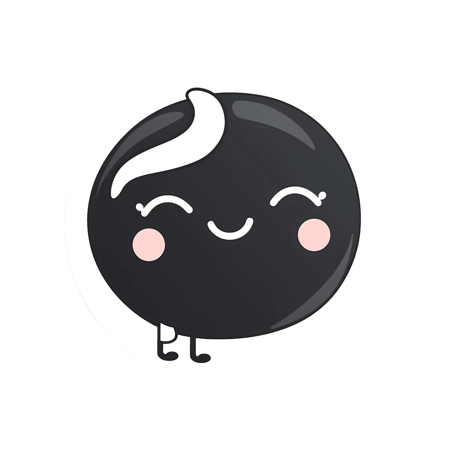 Kawaii music note sticker isolated on transparent background #25762