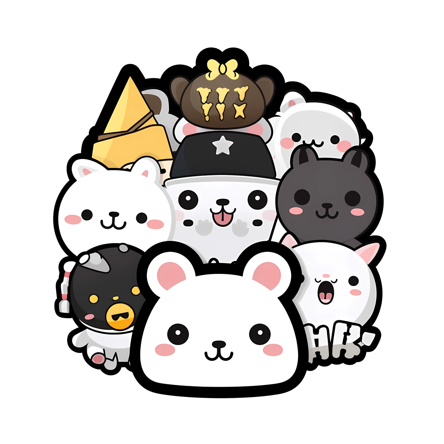 Kawaii new years eve sticker isolated on transparent background #25799